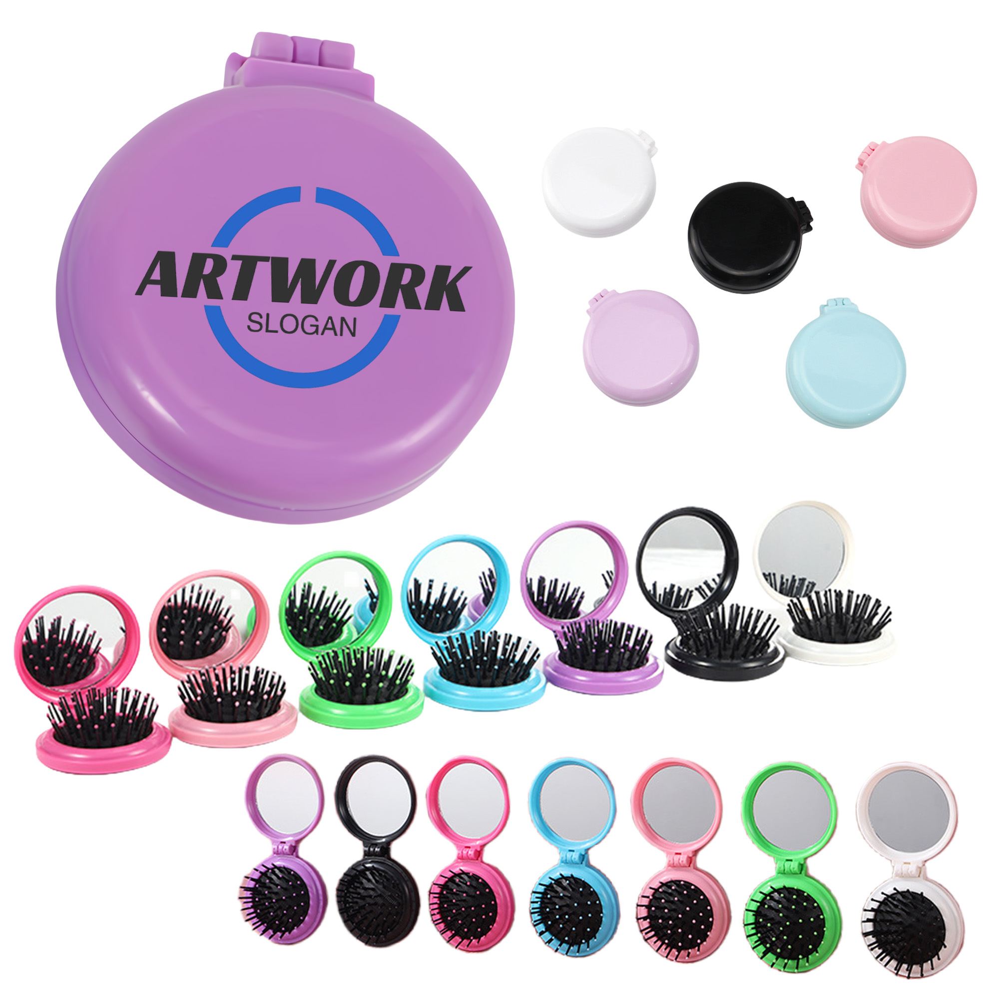 Folding Hair Brush with Mirror 8