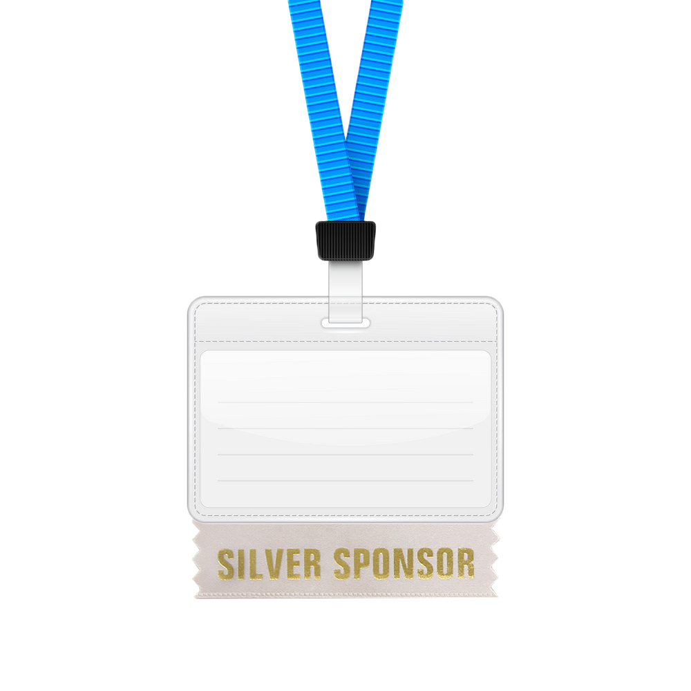 SilverSponsor Ribbon 4"L x 1.625"W Badge Ribbons RB415SSP