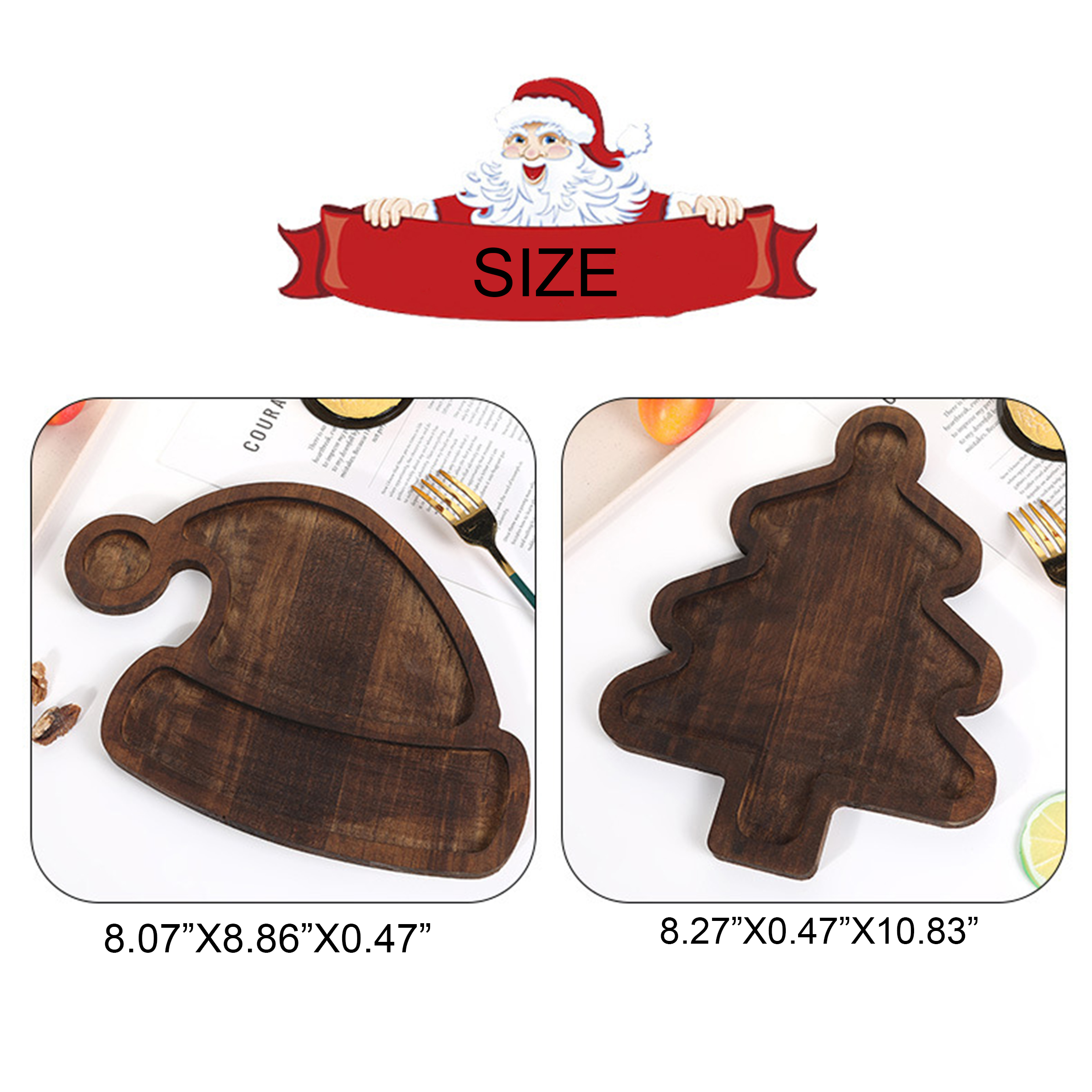Holiday Wooden Tray Filled with Snacks and Christmas Treats 3