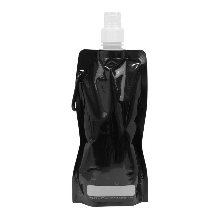 "Roll Up" 18 oz Foldable and Reusable Water Bottle with Matching Carabiner 18