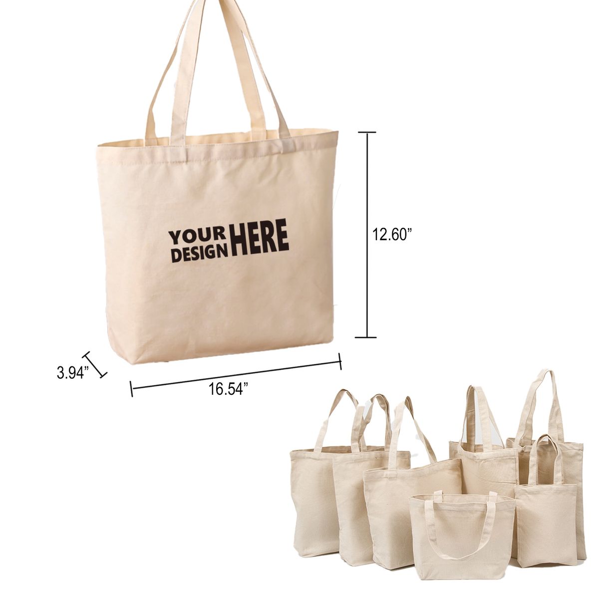 MOQ100 Natural Cotton Canvas Tote Bag 1