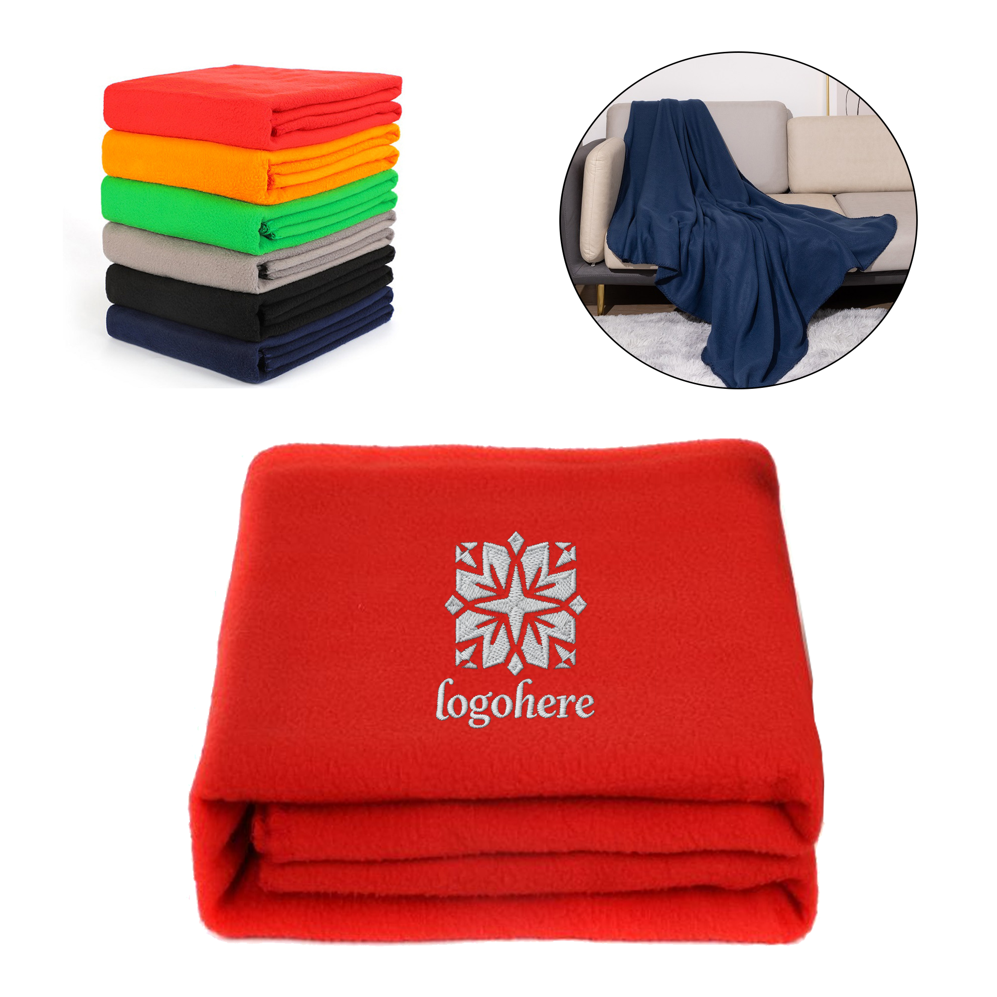 MOQ 20 Double Sided Flannel Fleece Blanket