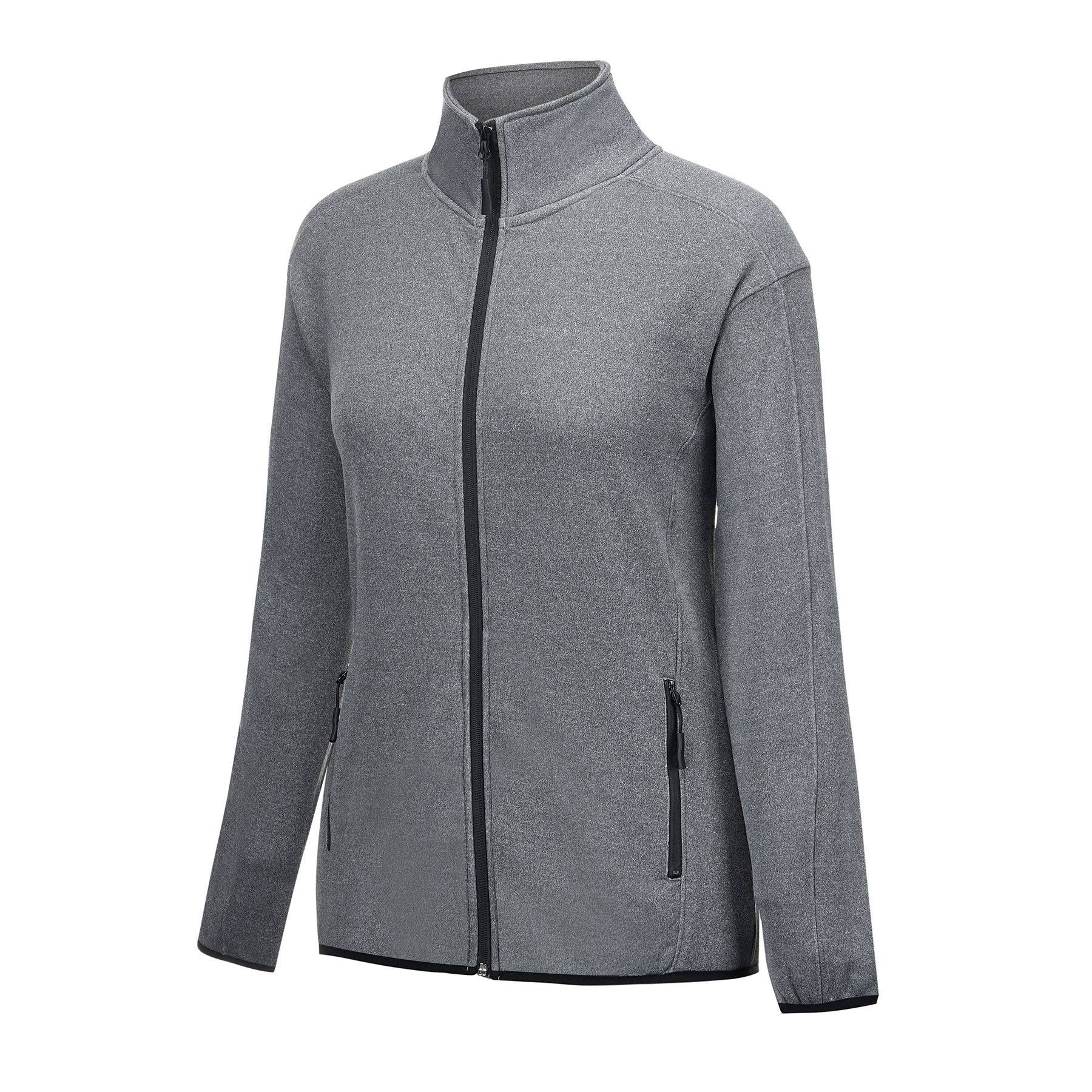 Women's Heathered Sweater Full-Zip Fleece Jacket 22