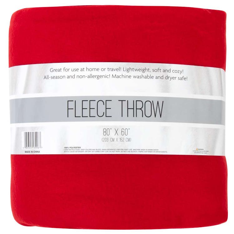 Twin Fleece Blankets Red - 80" x 60" 3
