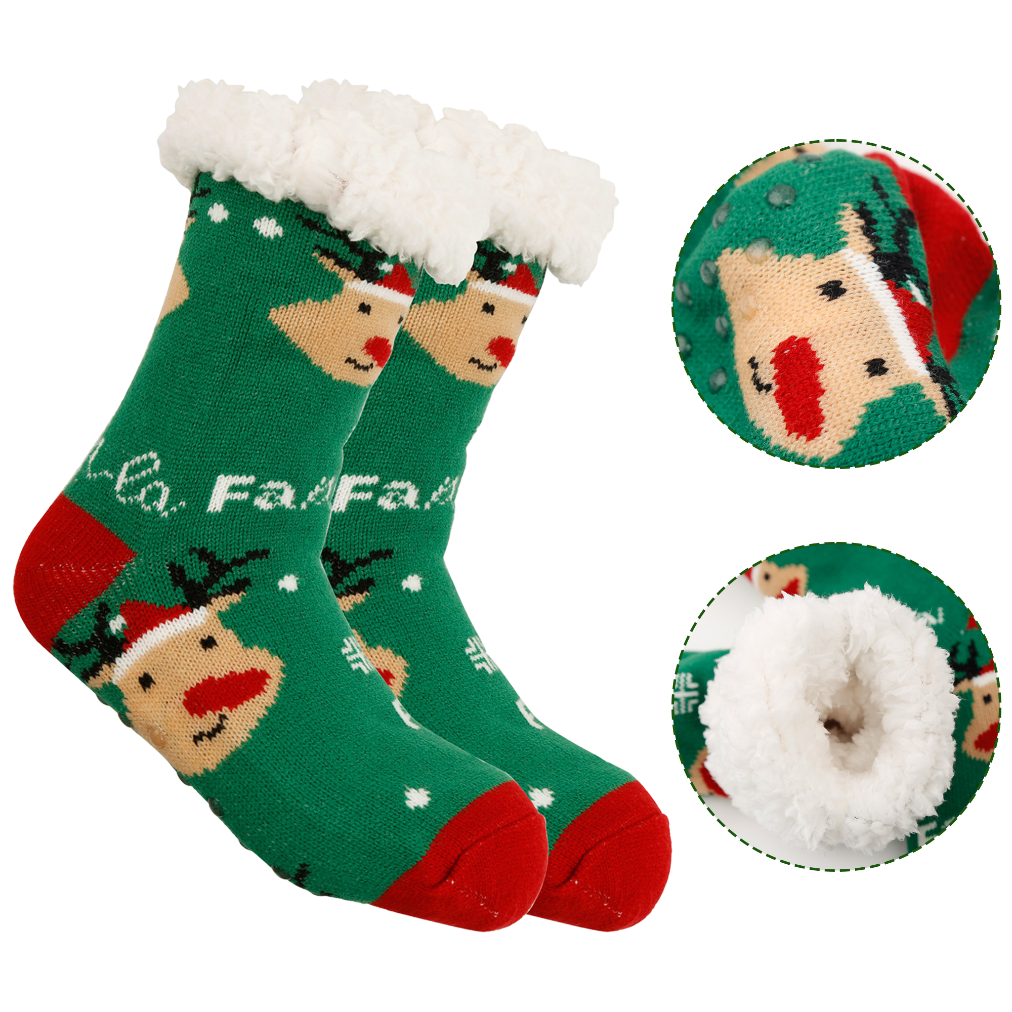 Fuzzy Winter Christmas Slipper Socks 5