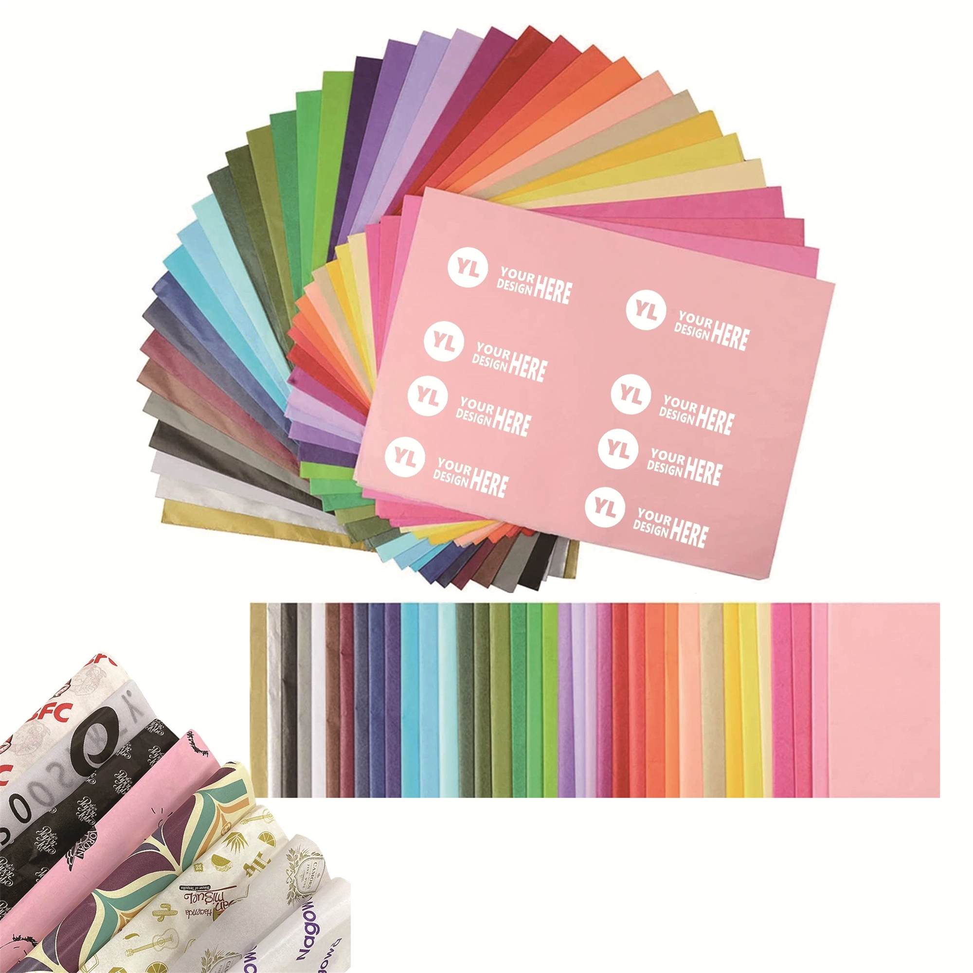 Custom Printed White/Kraft Tissue Paper