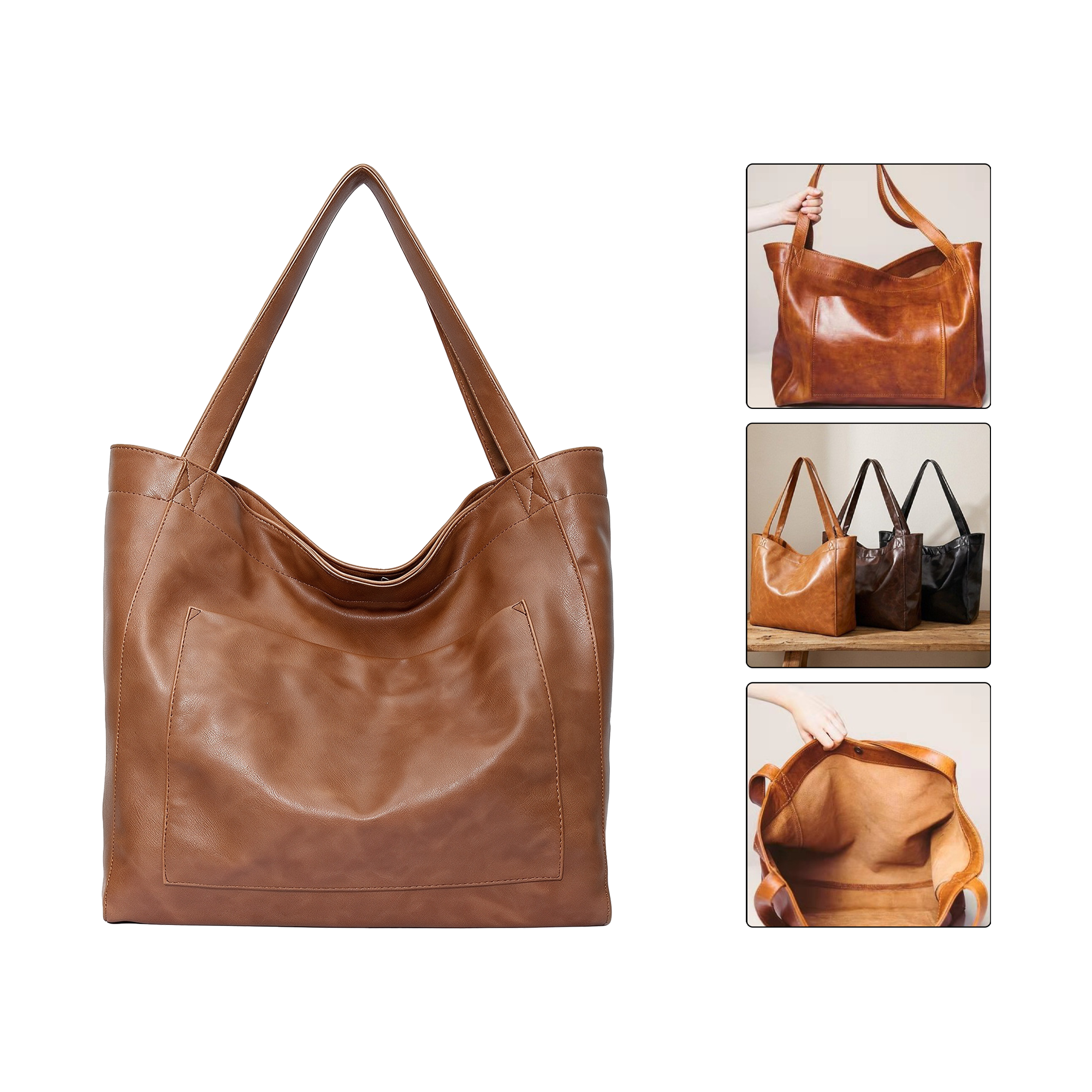 Large Capacity Magnetic Snap Tote Bag 2
