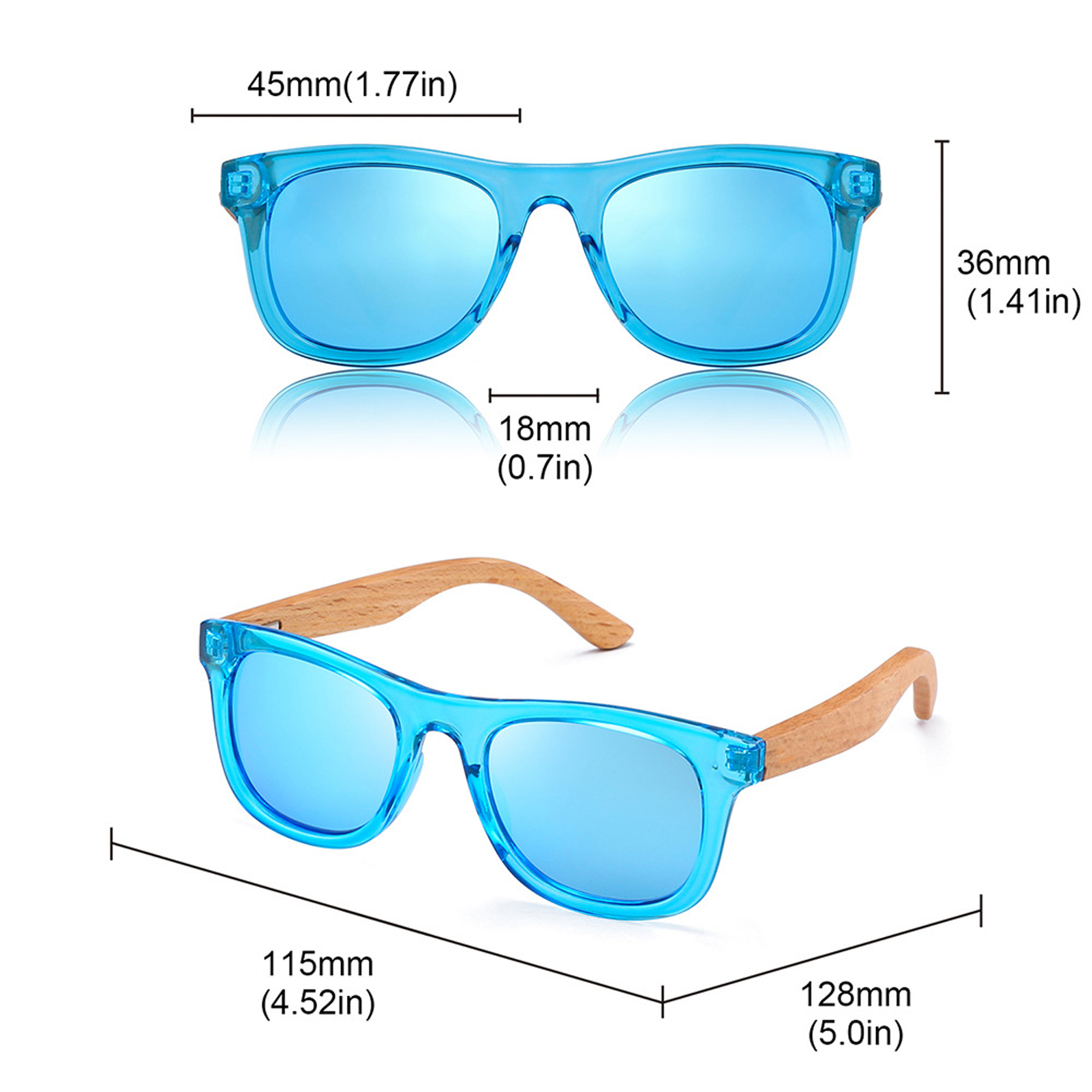 Children Wooden Frame Sunglasses 7