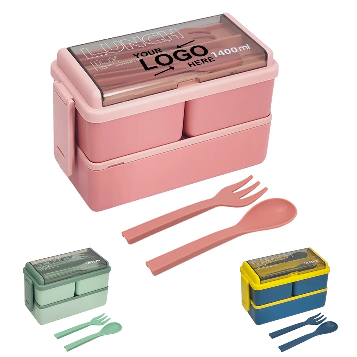 Double Layer Lunch Box with Utensils