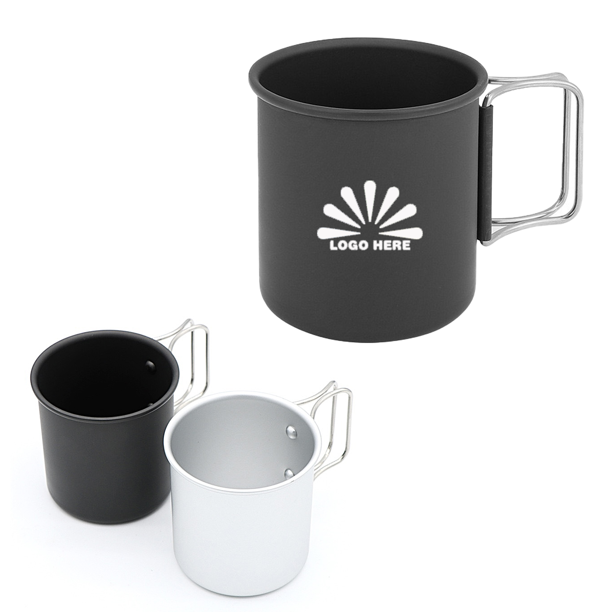 Durable 10oz Aluminum Mug with Folding Handle 1