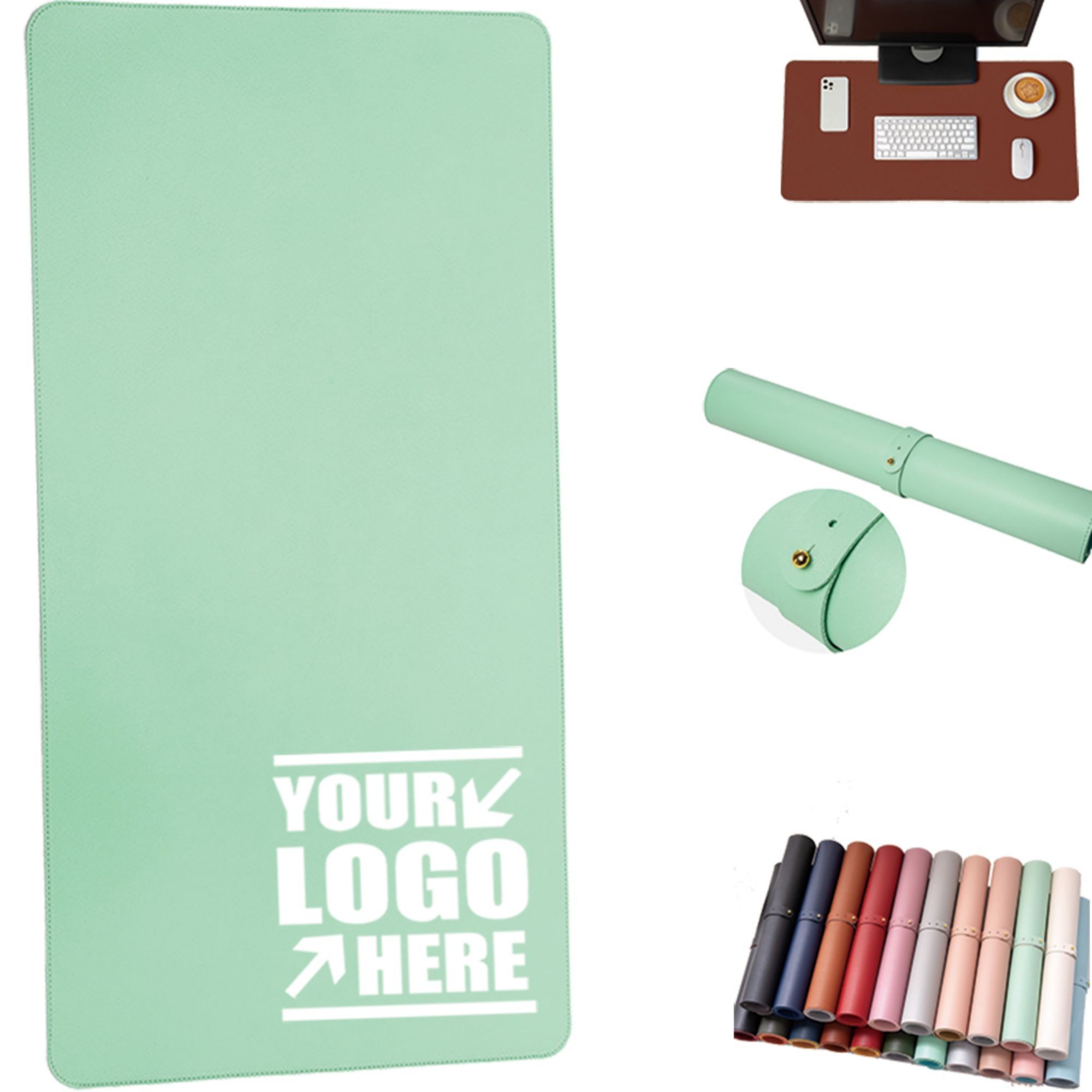 Double Sided Larger Colorful PU Mouse Pad 5