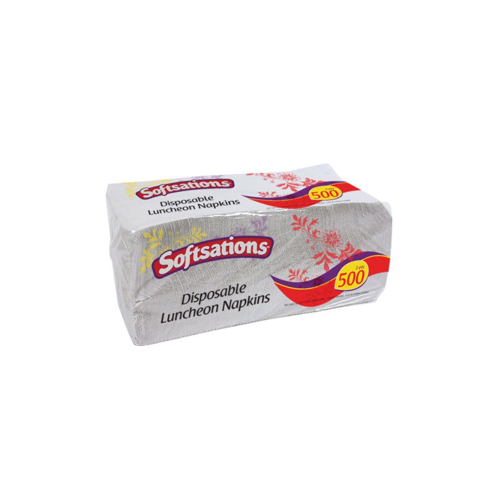 Disposable Luncheon Napkins - White Quarter Fold 500-Packs 3