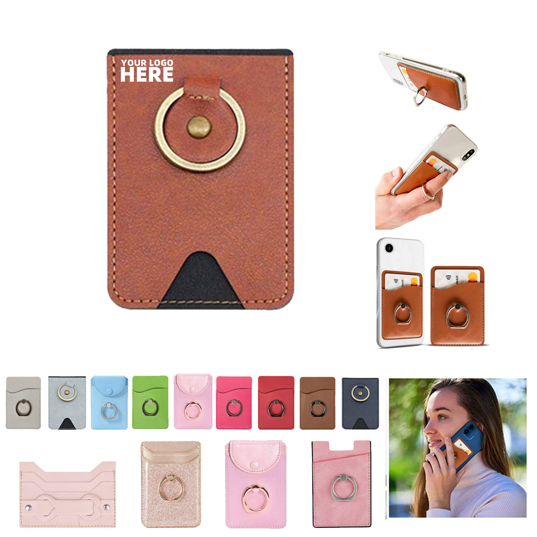 Stick on Phone Wallet With Stand
