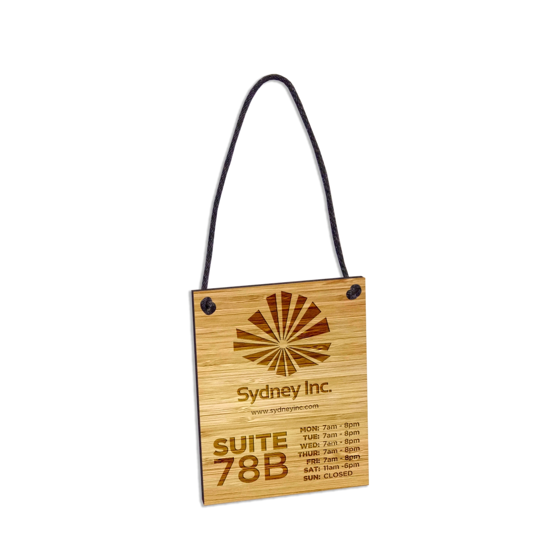 Custom Laser Etched Bamboo Hanging Signs 6