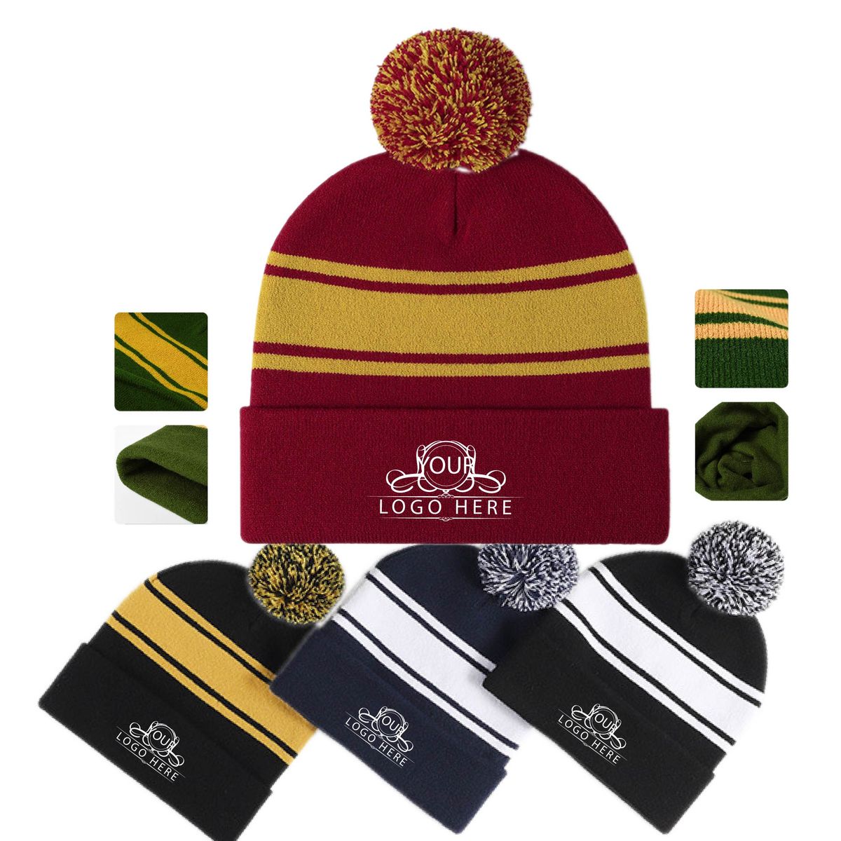 Adult Pom Pom Knit Beanie 6