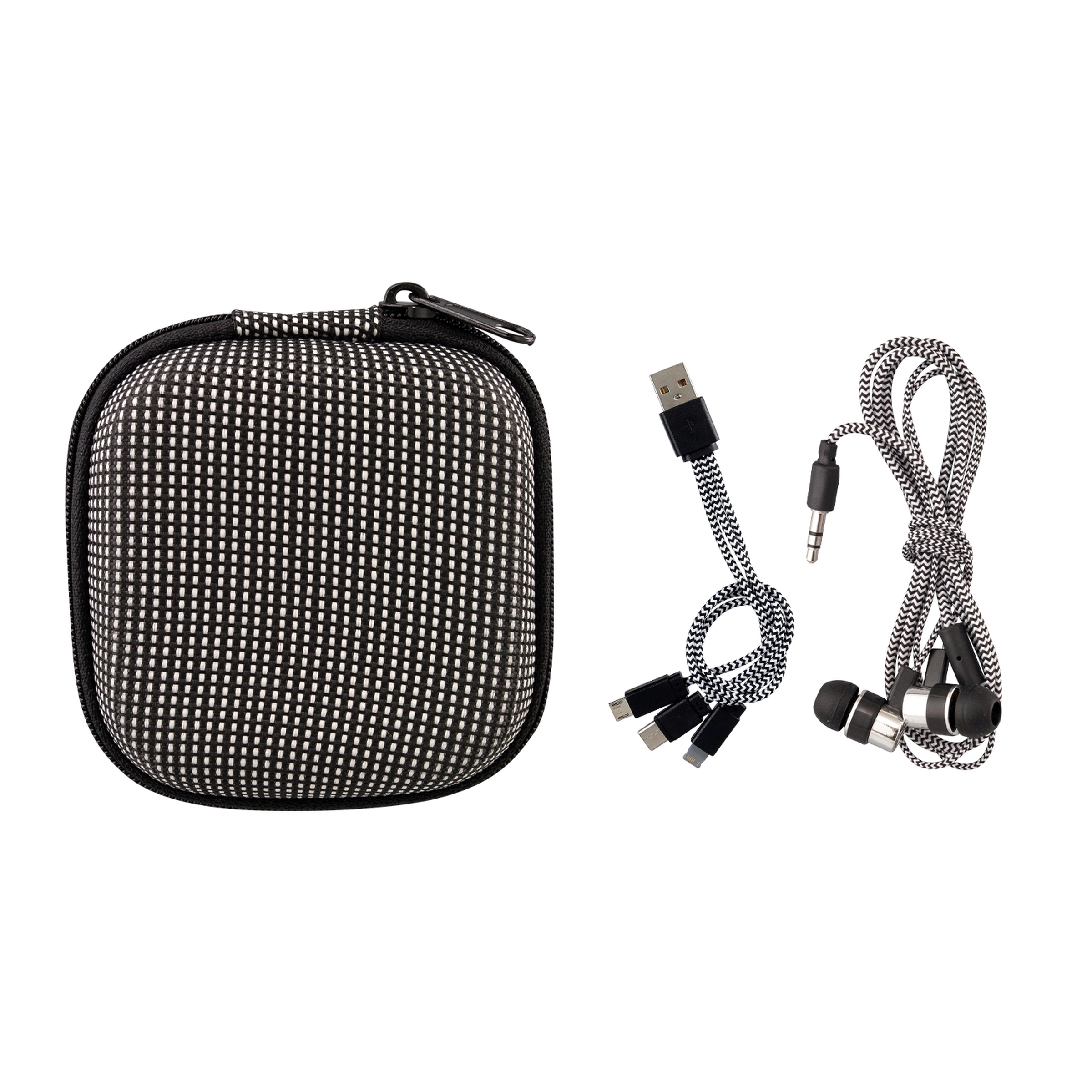 TEXTURED CHARGING CABLE EAR BUD KIT 2