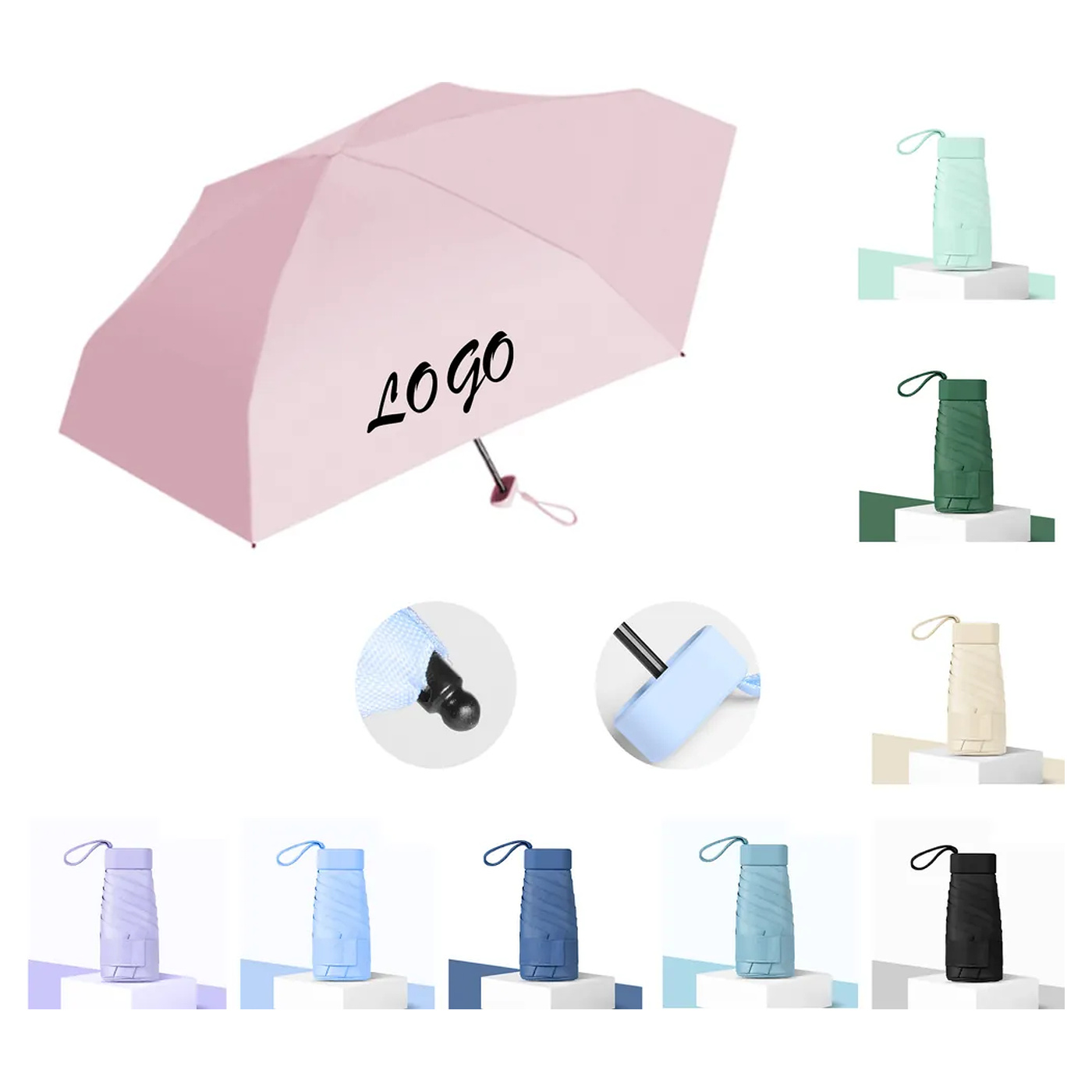 Space-Saving Mini UV Protection Sun & Rain Umbrella