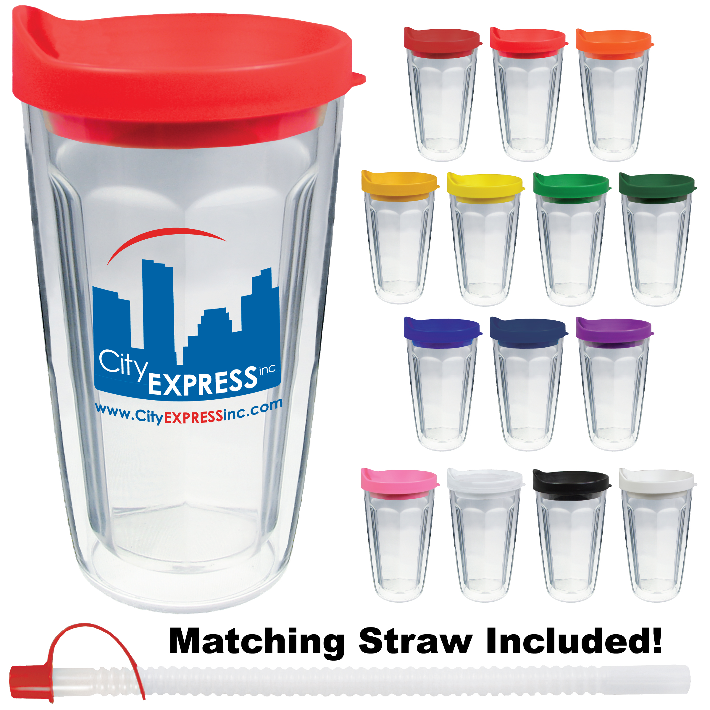 16oz Thermal Dual Walled Travel Tumbler - Screen Print 19