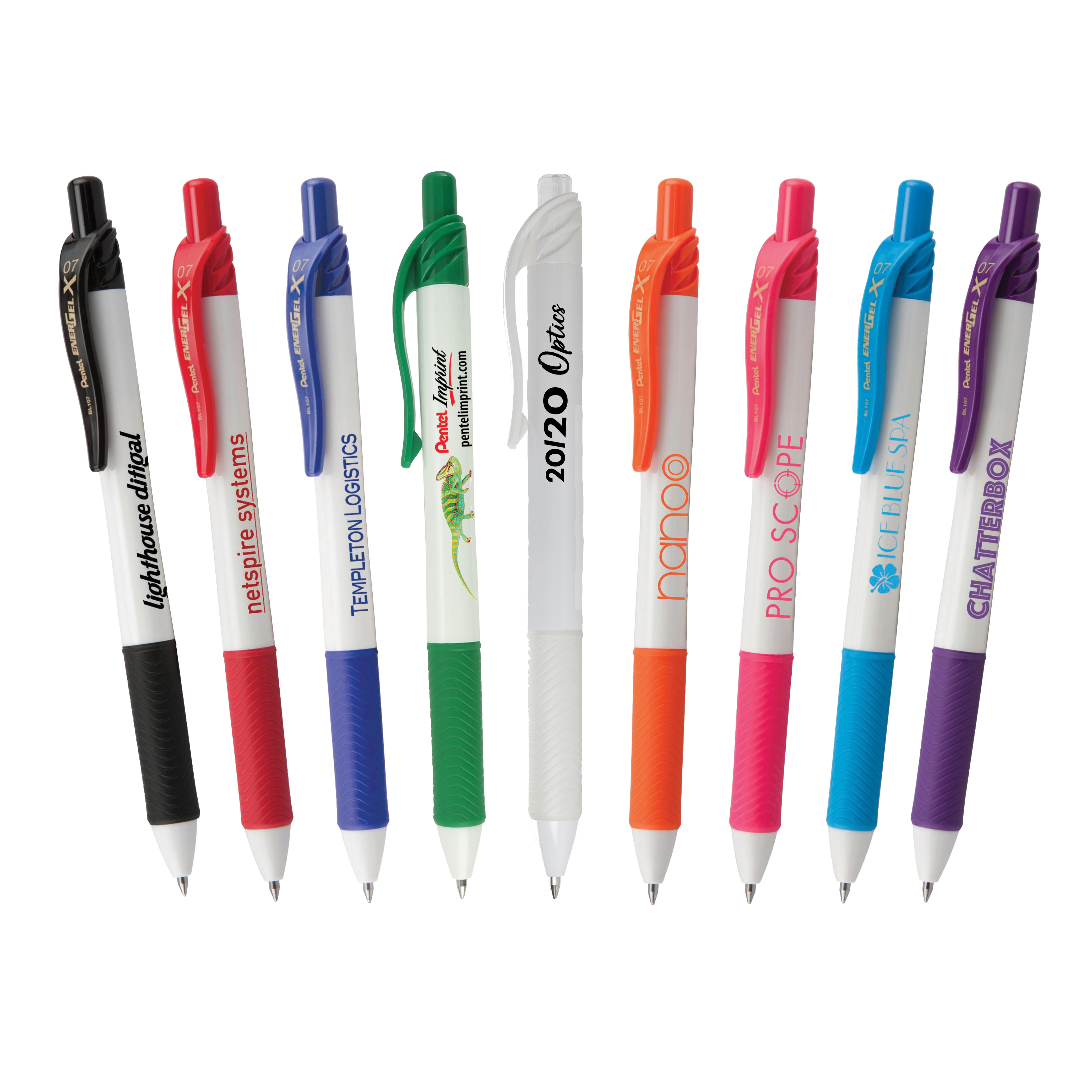 EnerGel-X® White Barrel Retractable Gel Ink Pen-Silk-Screen 1