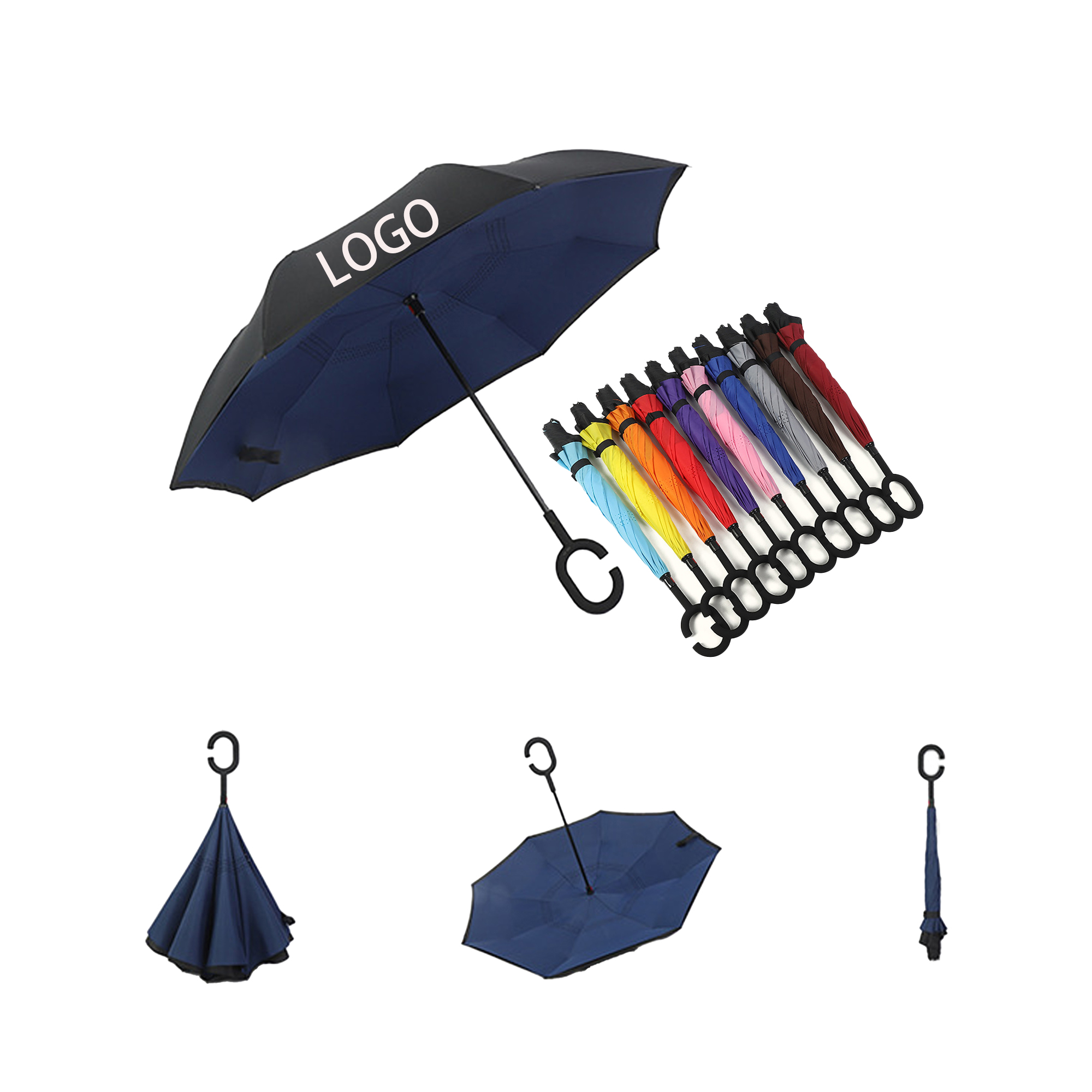 Windproof Inverted Reverse Upside Down Umbrella