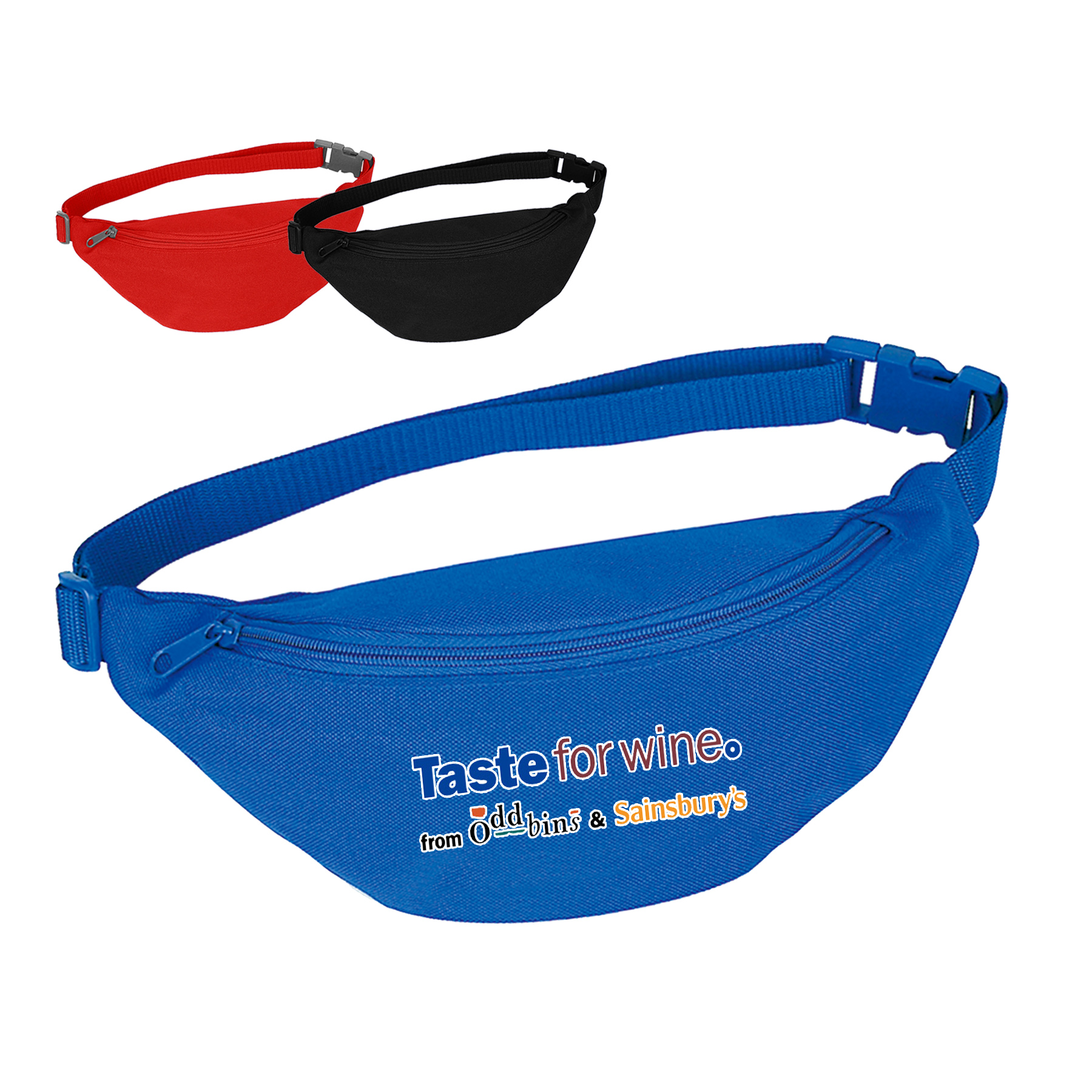 600D Polyester One Pocket Fanny Pack w/ Plastic Snap Closure 12