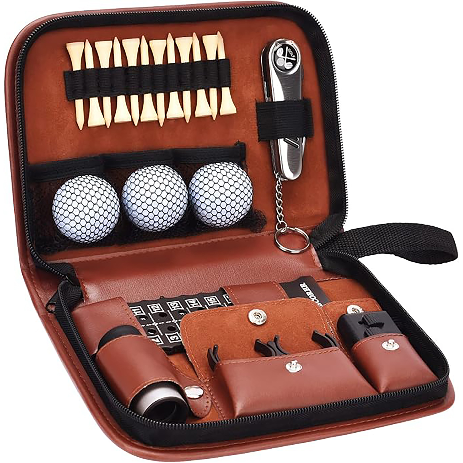 Golf Accessories Set with Premium Leather Case 5