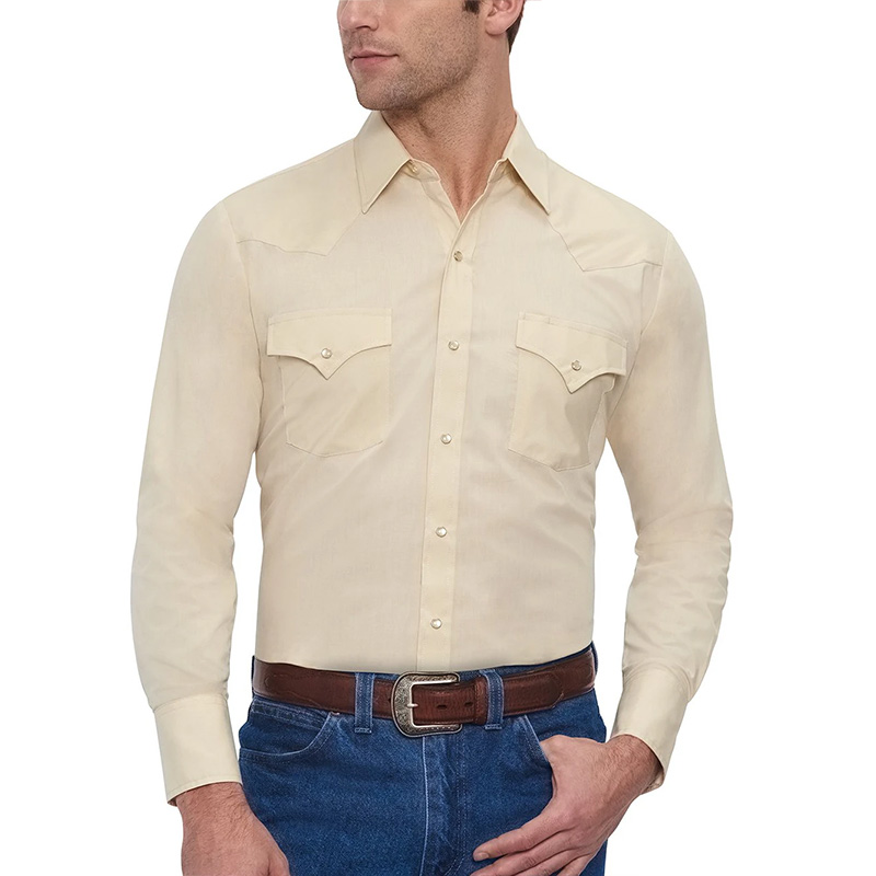ELY Long Sleeve Solid Western Shirt 10