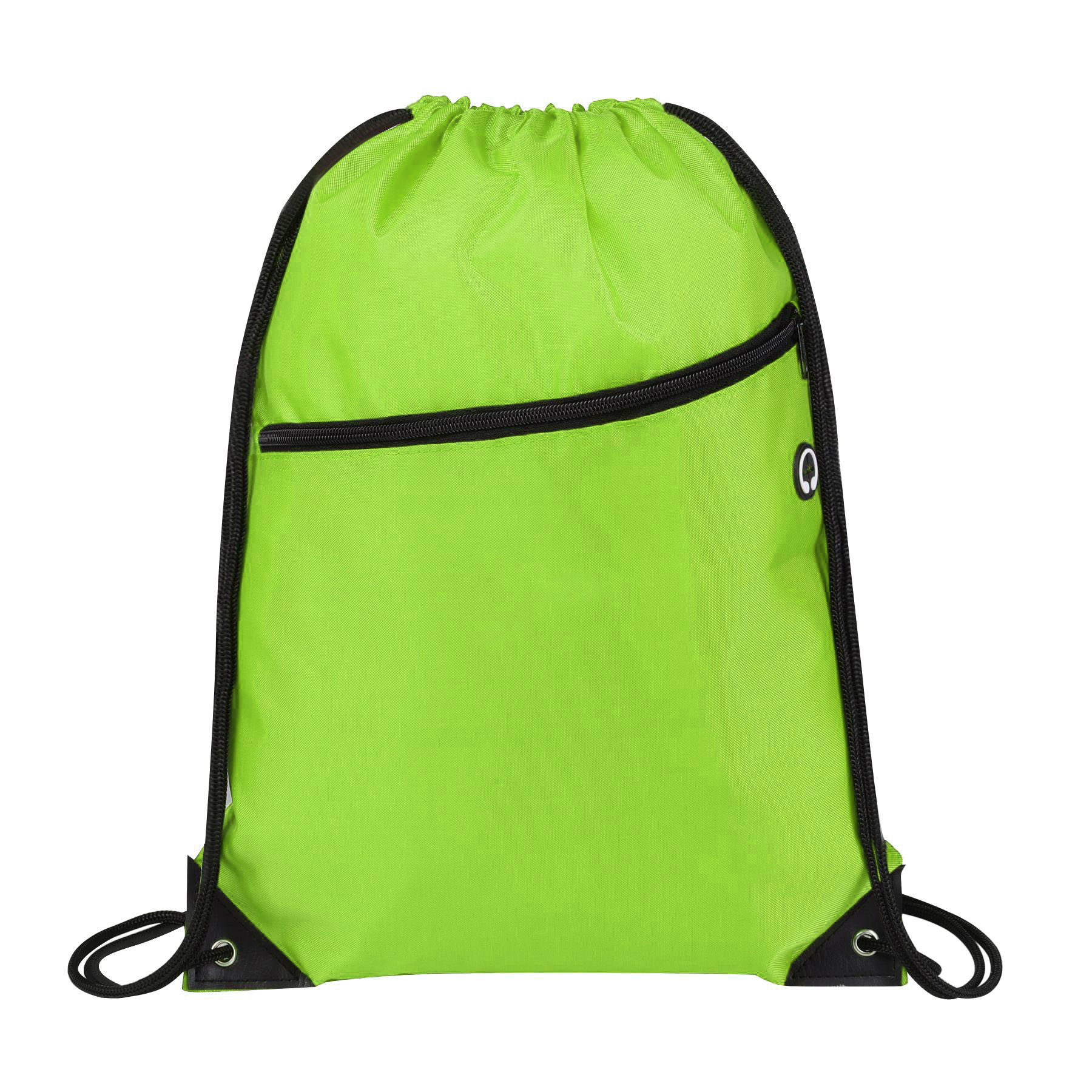 420D Heavy Duty Drawstring Backpack With Front Zipper 35