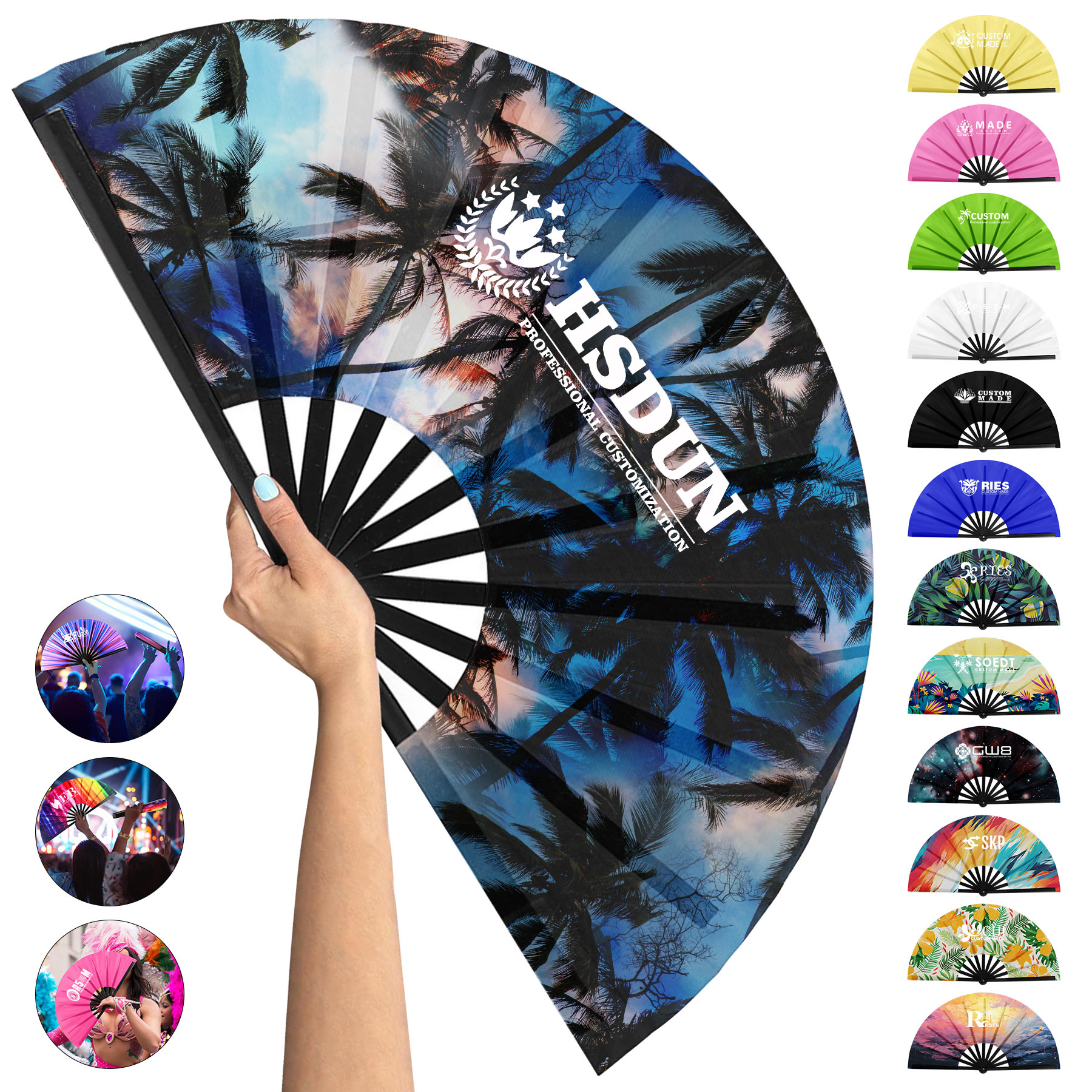 Double Sided Full Color Large Folding Fan 2
