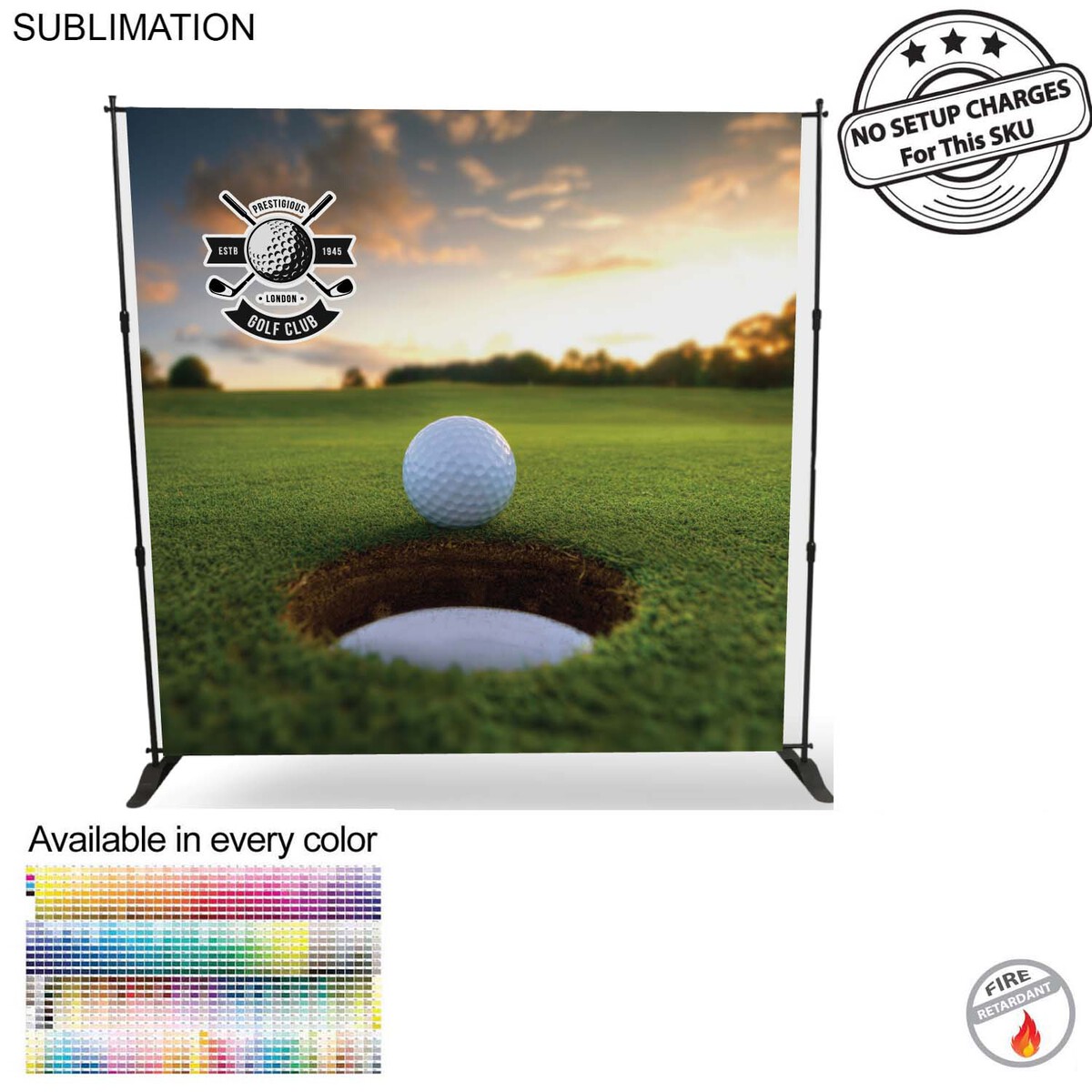 fiel Golf Tournament 8' Backdrop Media Wall with Full Color Graphics Photos NO SETUP CHARGE #SU729-6