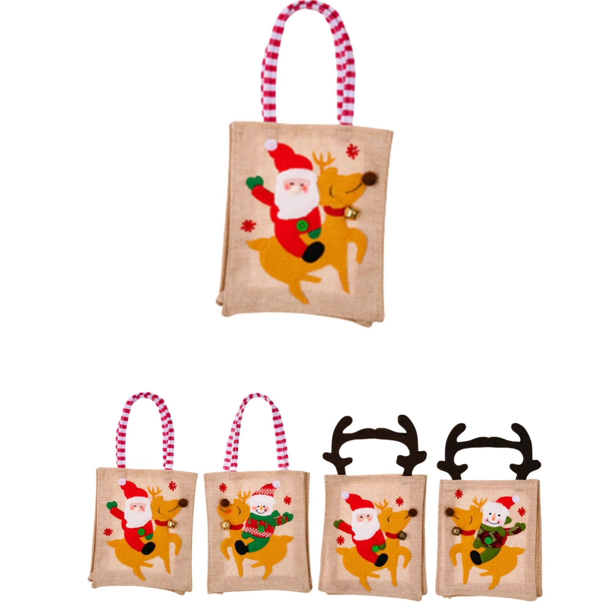 Christmas Themed Striped Tote Bag, custom tote bag with logo imprint 7