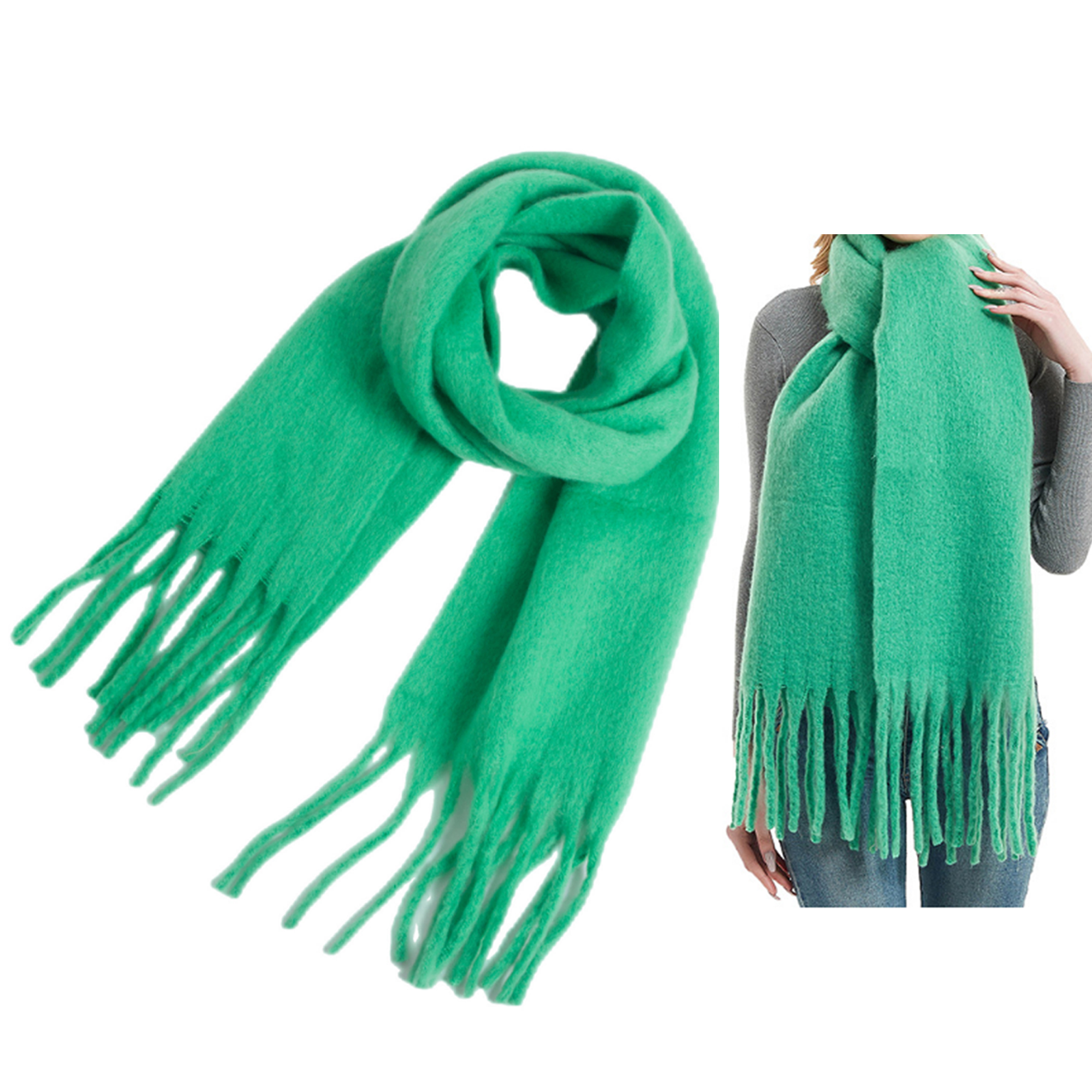 Winter Women's Tassel Scarf Shawl 11