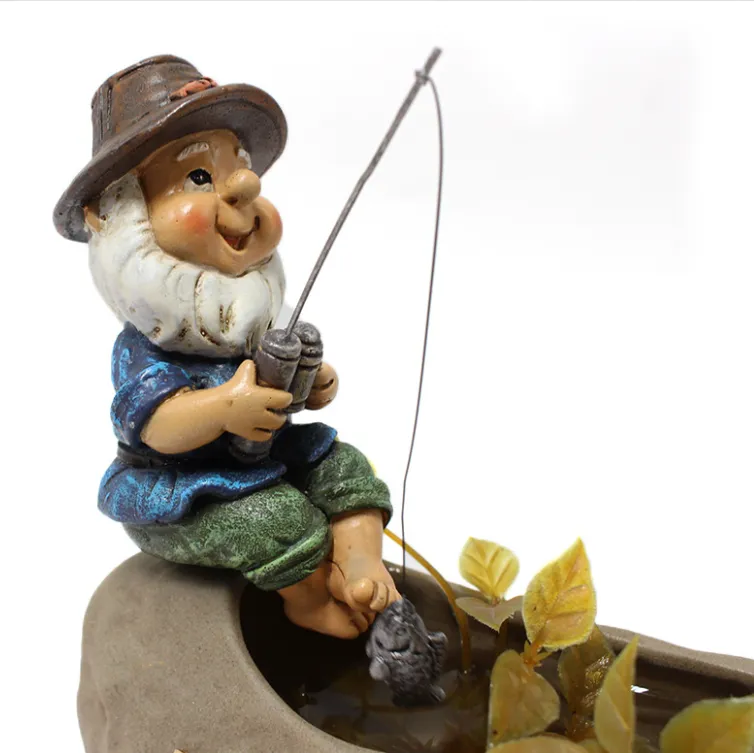 Pool Ornaments Fishing Elf Creative Resin Outdoor Decoration