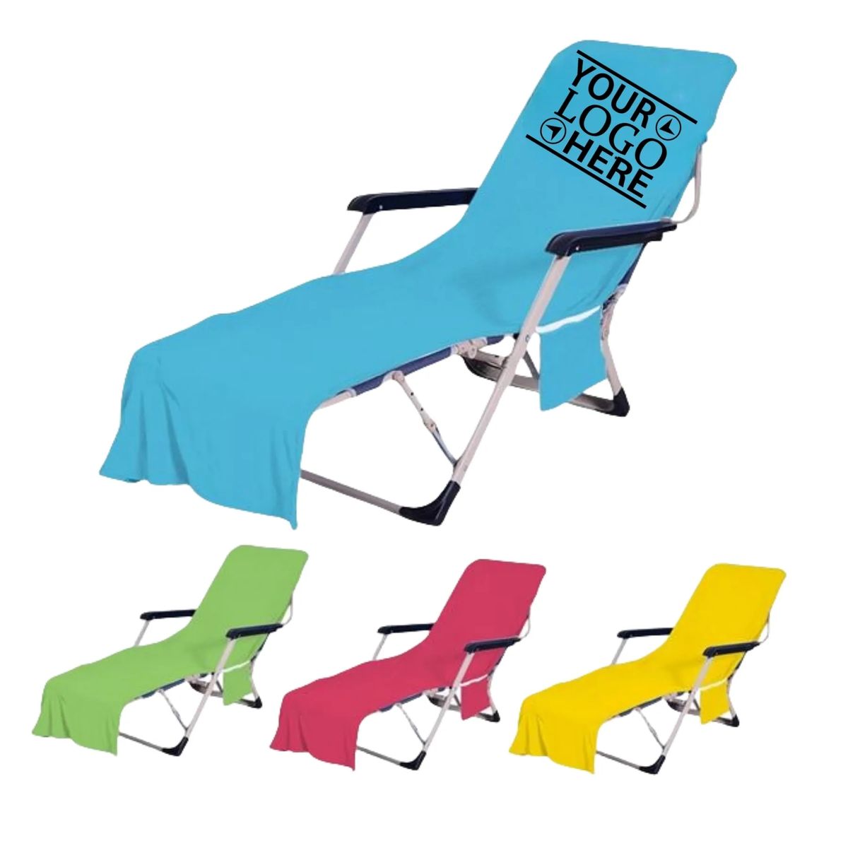 Lounge Chair Towel Covers with Side Pockets