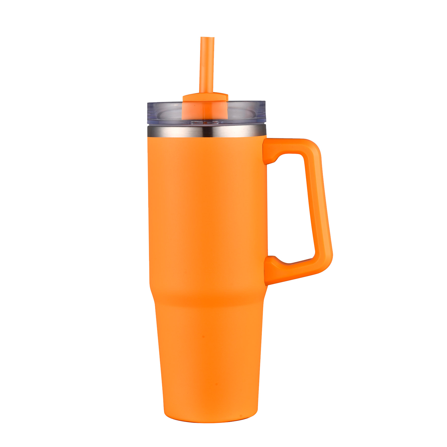 30 oz. Two Tone Travel Handle Mug with Twist Closure Straw Lid 16
