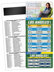 Football Schedule Laminated Card/Postcard with Magnet Strip 3.5x8.5 - 14 pt.