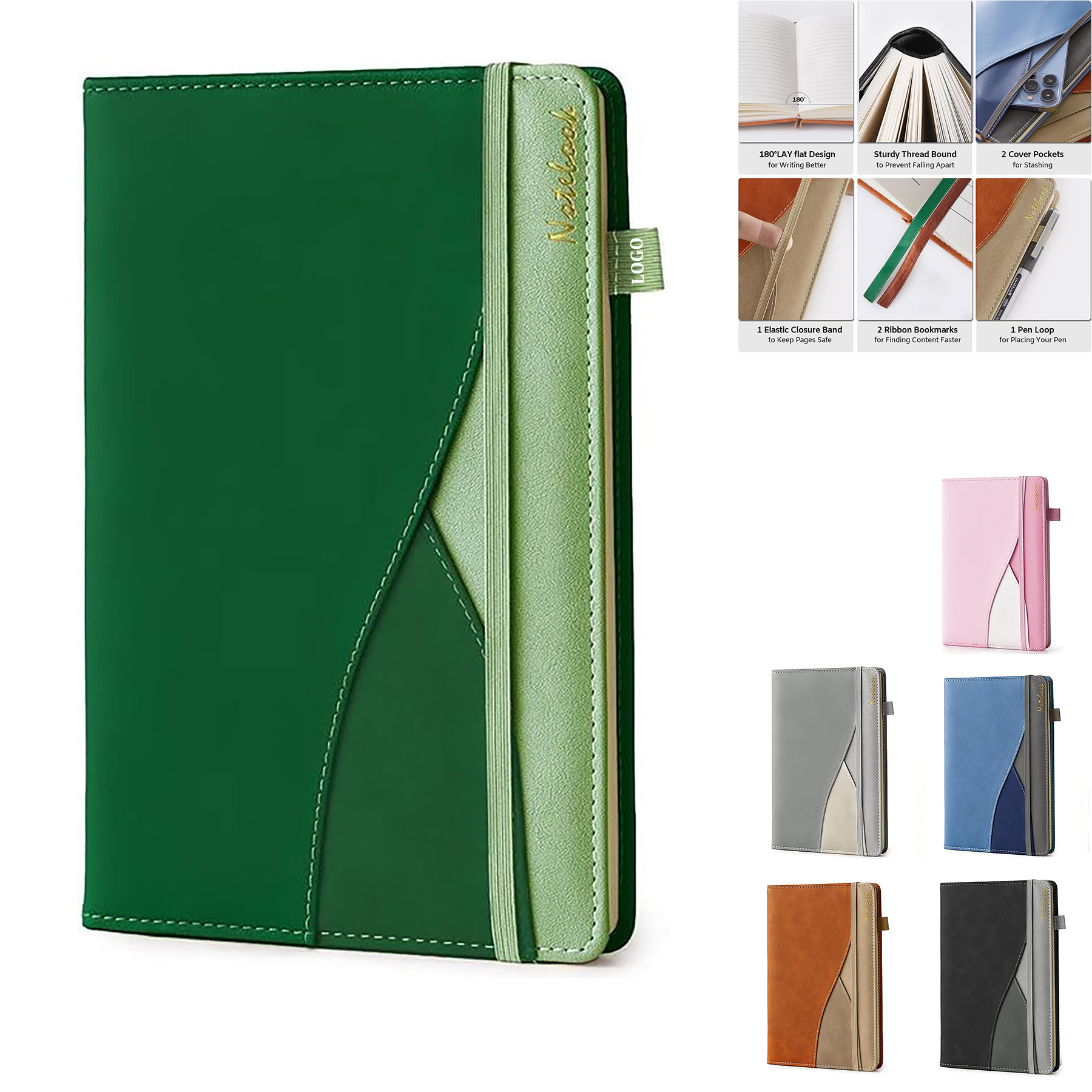 Notebooks with Hardcover Numbered Leather 2