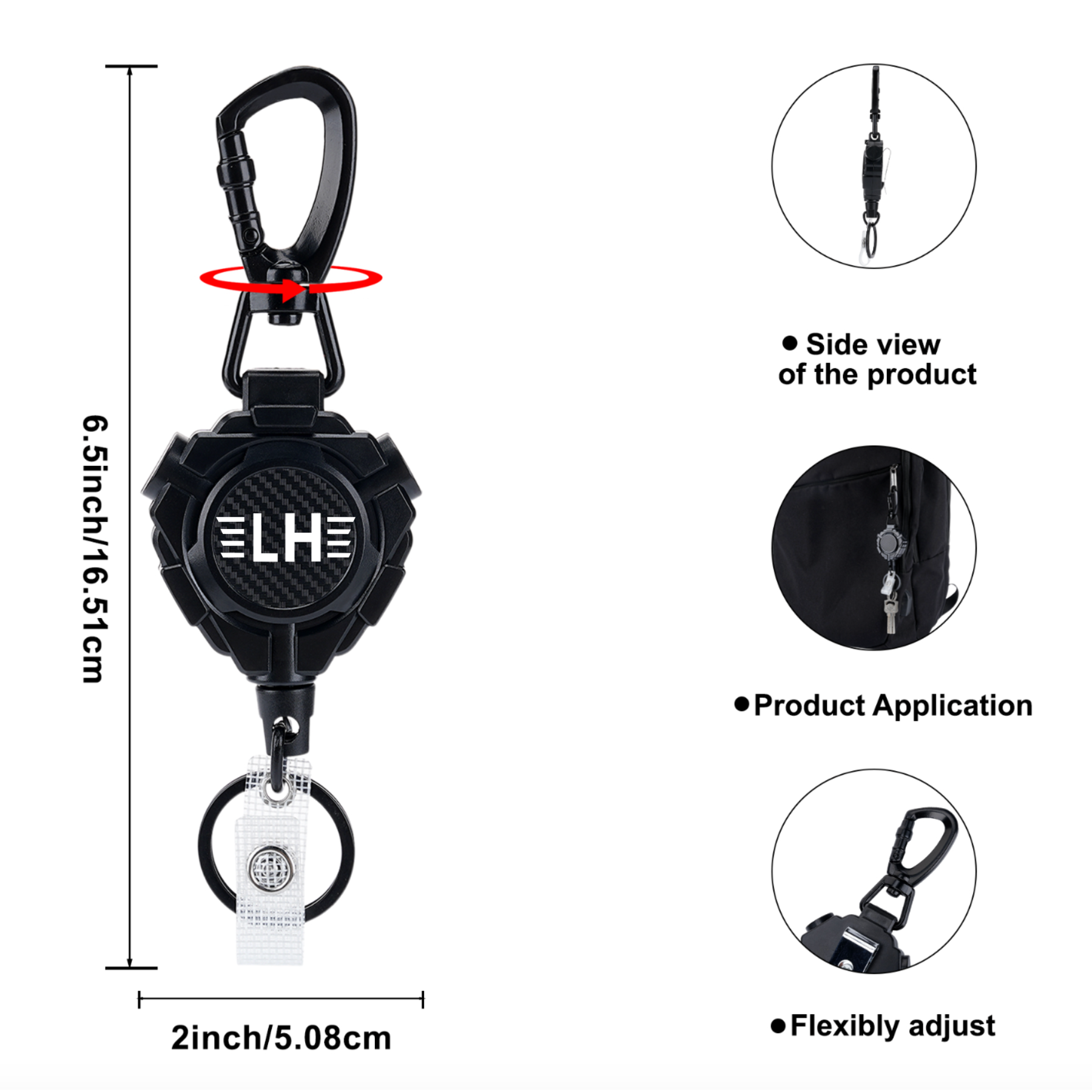 Retractable Badge Reel With Back Clip