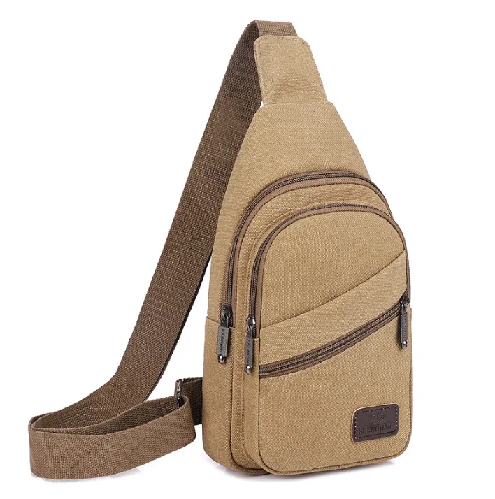 Canvas Chest Crossbody Student Travel Sports Shoulder Bag