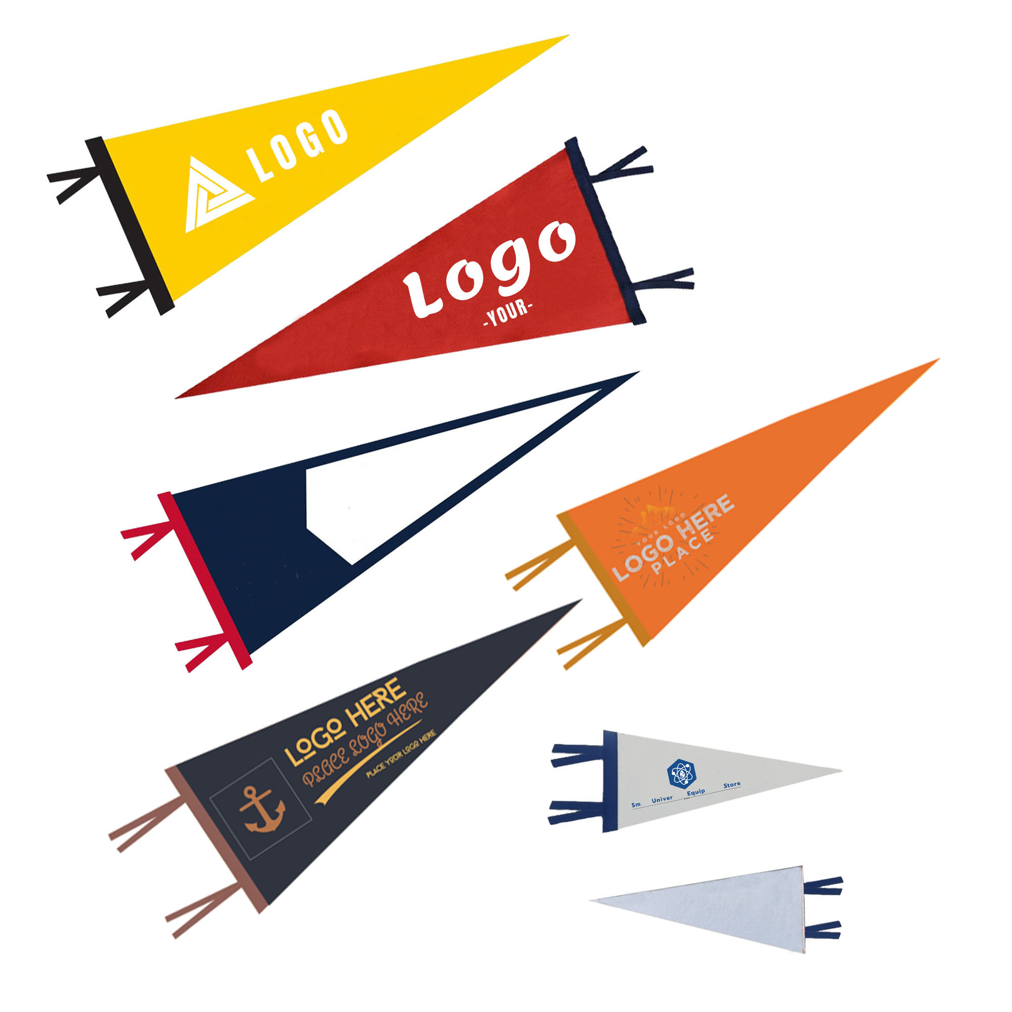 12"*30" Single Side Custom Triangle Felt Flag 2