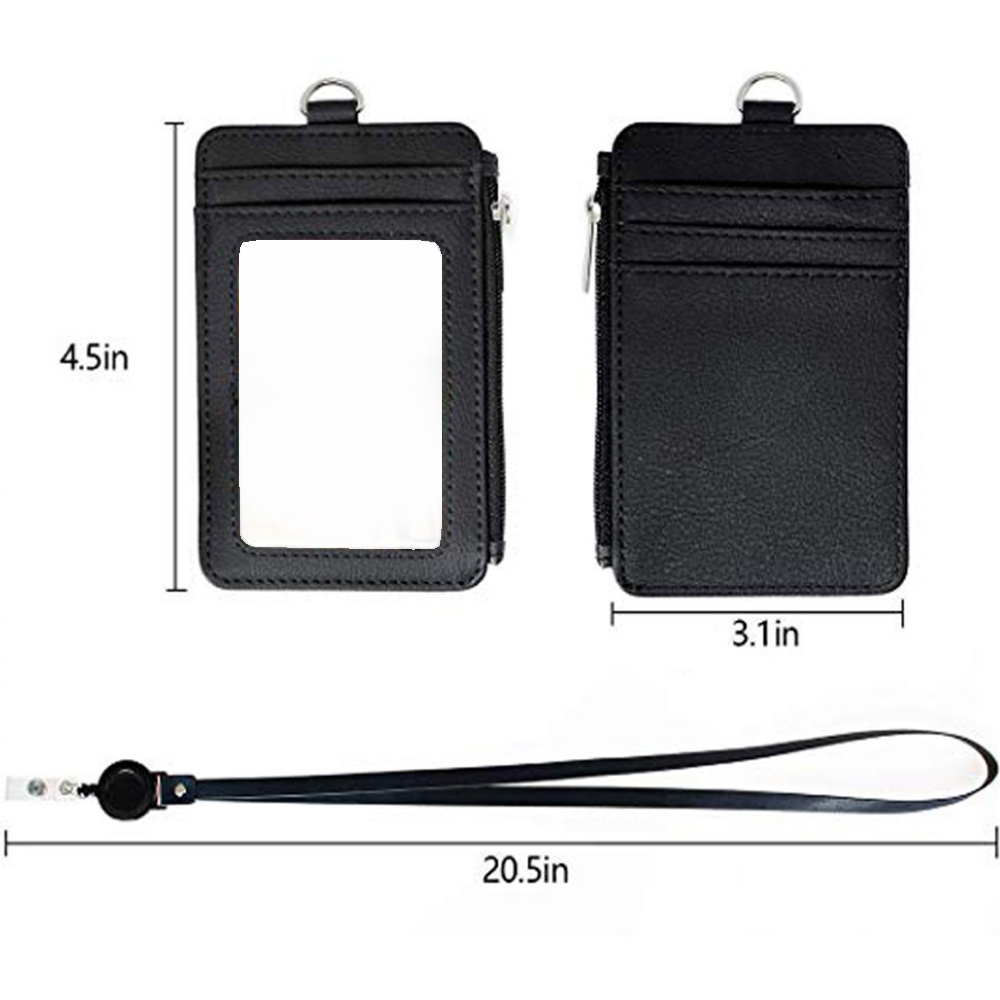 ID Card Badge Holders with LeatherLanyards