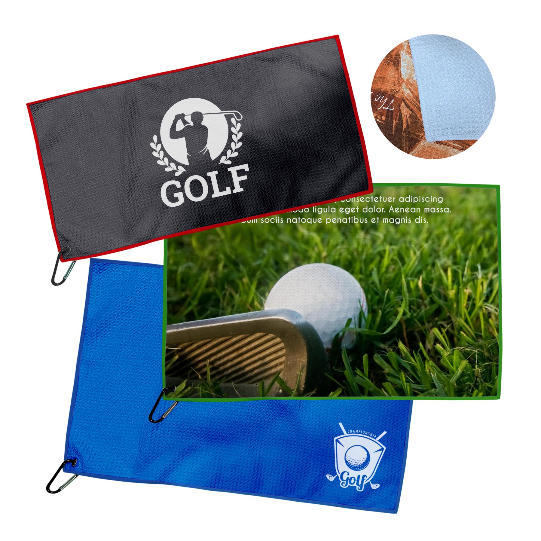 Free Shipping Full Color 400gsm Waffle Golf Towel 45