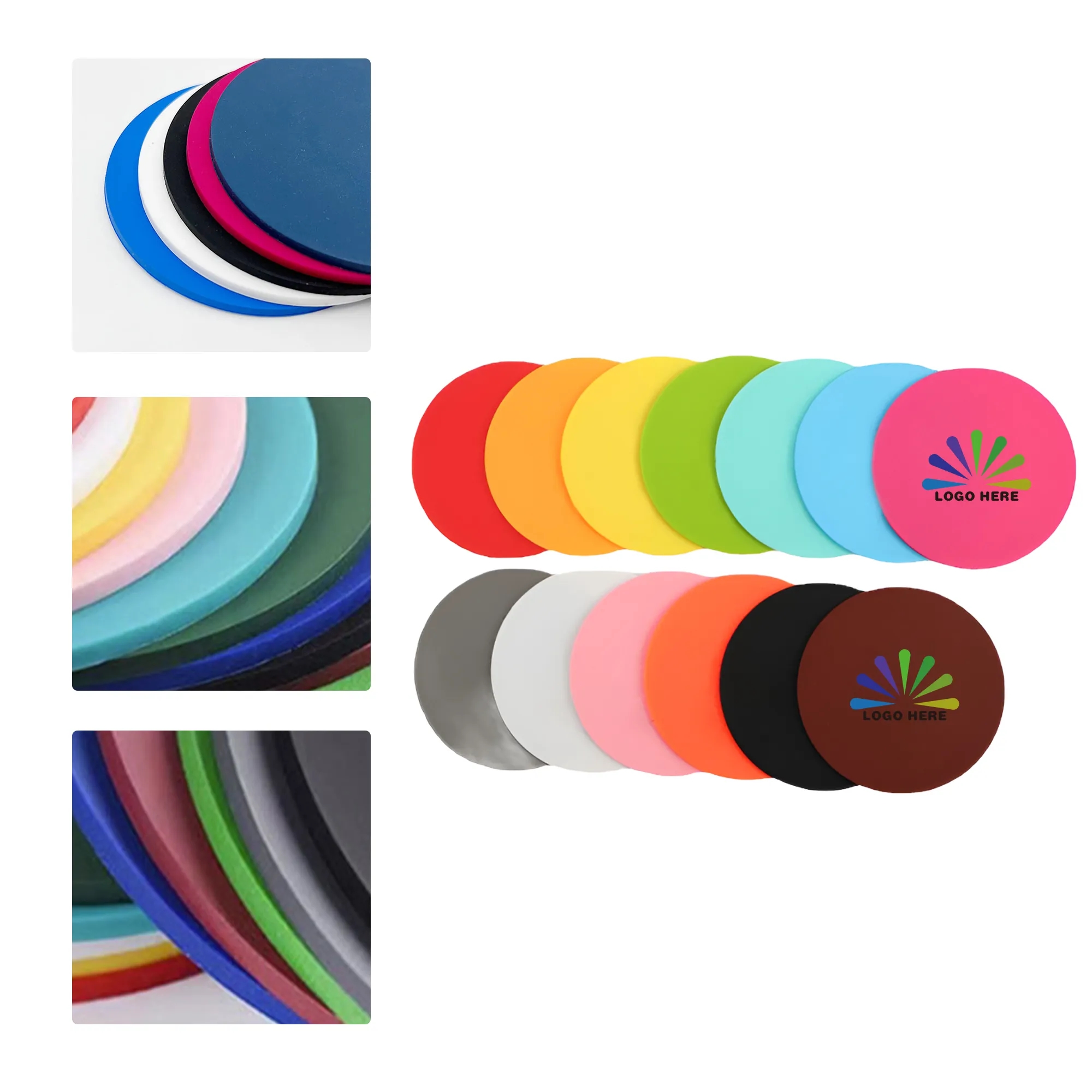 MOQ50 Custom PVC Non Slip Coaster