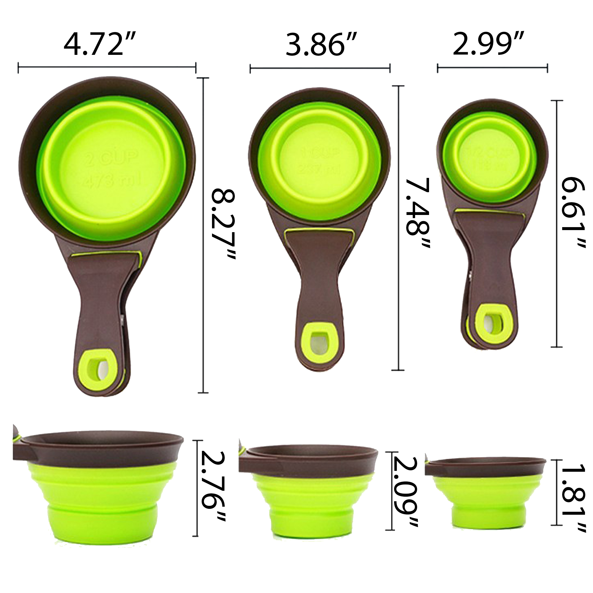 8oz Multifunction Collapsible Pet Scoop Measuring Cup 6
