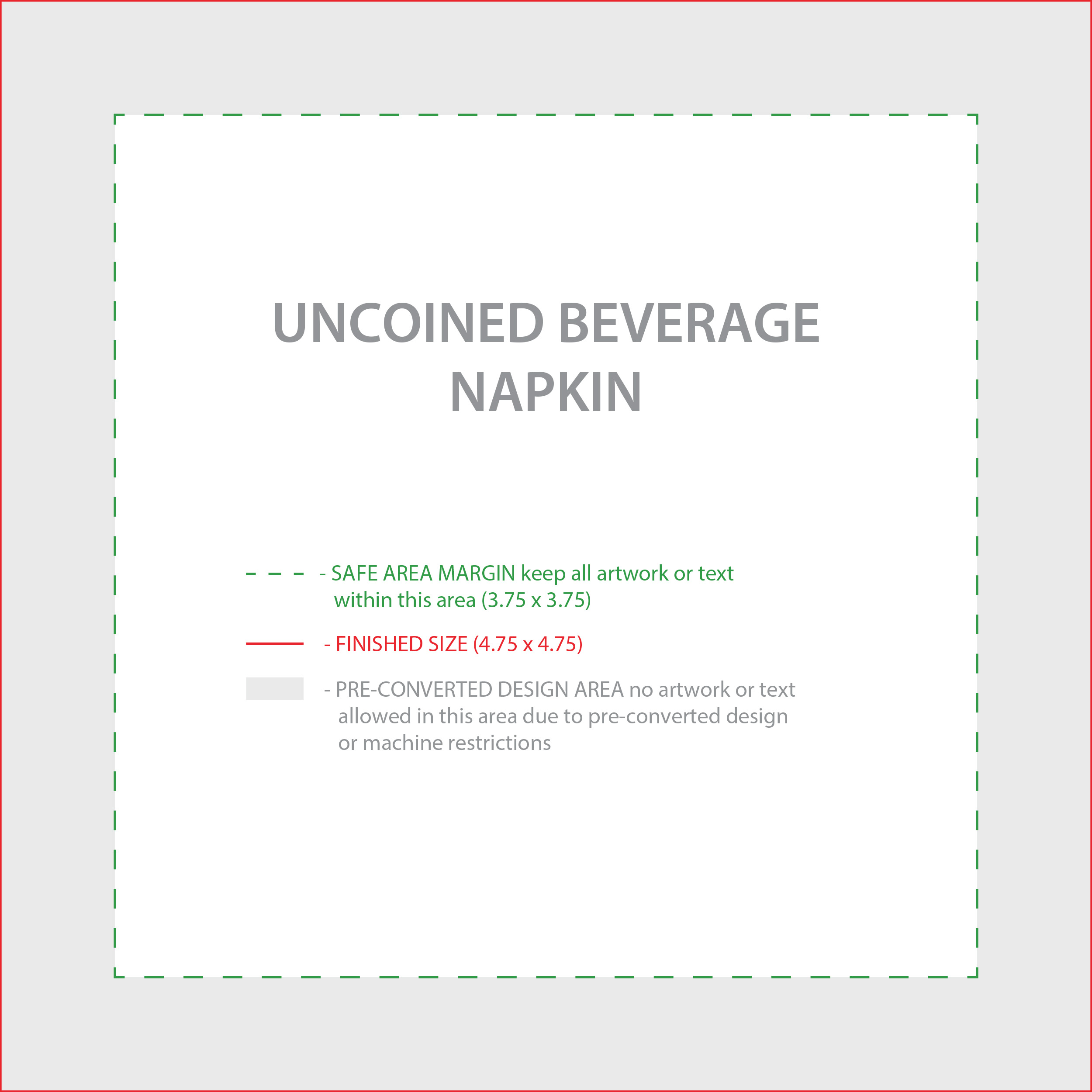 Beverage Napkin w/Uncoined Edge (White) 23