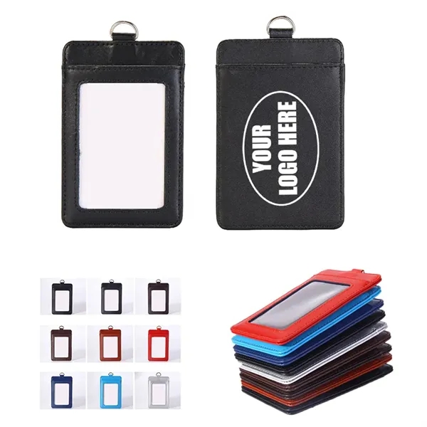 Vertical Leather Badge Holder