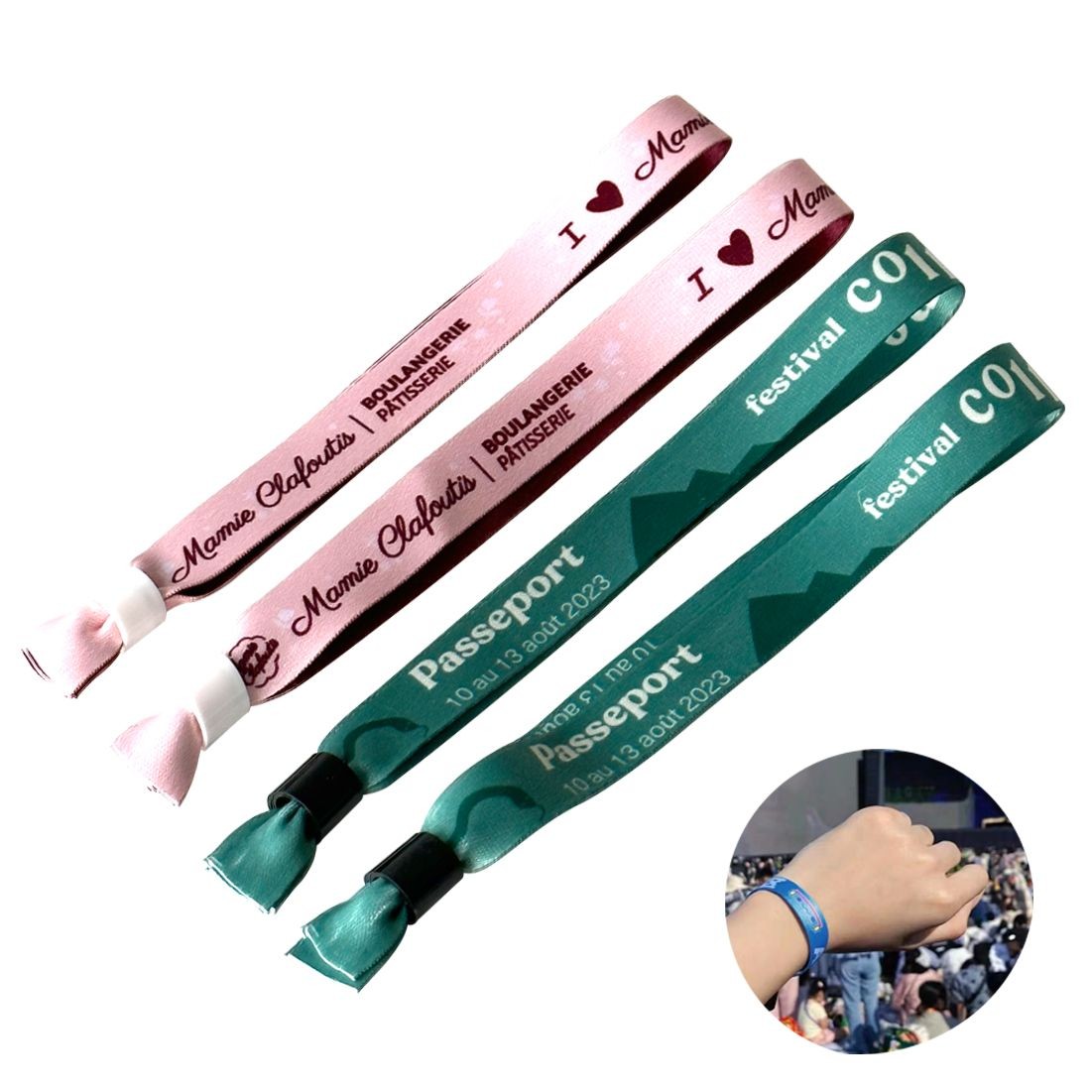 5/8" Custom Printed Event Wristband With Locking Bead