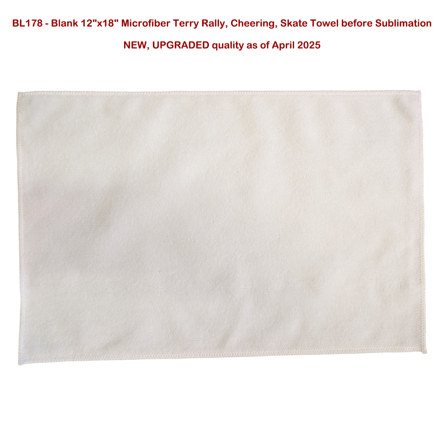 48 Hr Quick Ship - White Microfiber Dri-Lite Terry Sponsorship Rally Towel, 12x18, Sublimated 22