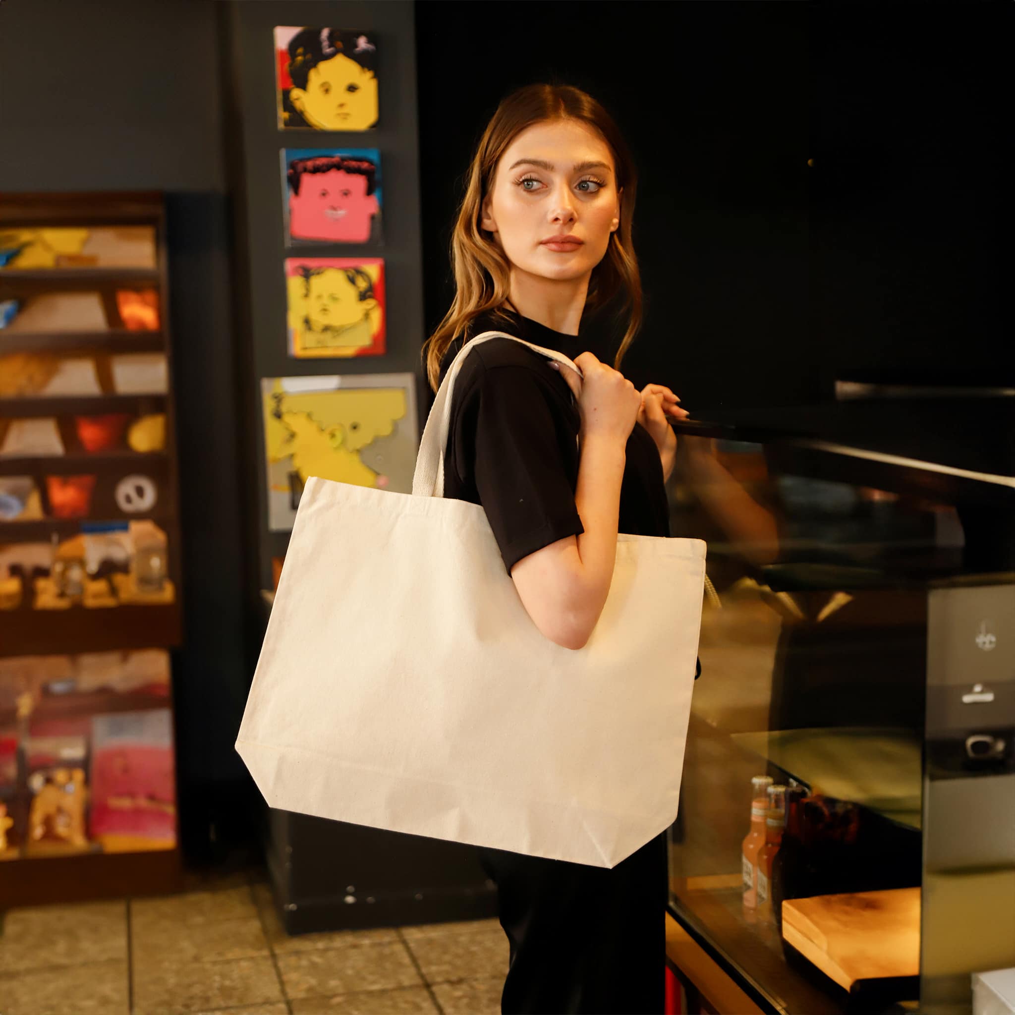 Merch Canvas Tote Bag, custom tote bag with logo imprint 30
