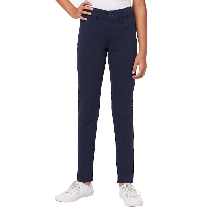 Girl's Super Stretch Skinny Uniform Pants - Navy 5 3